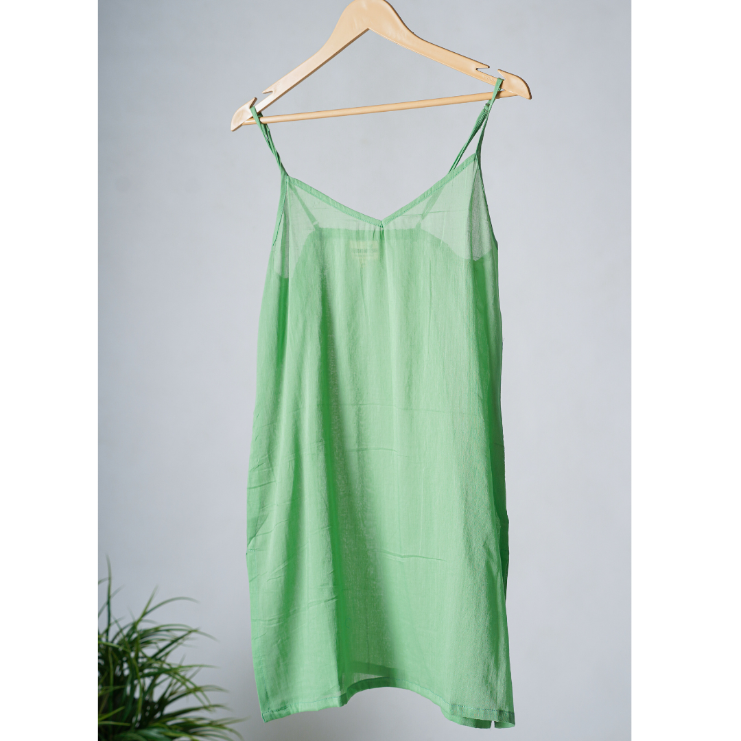 Pista Green Mulmul Slip