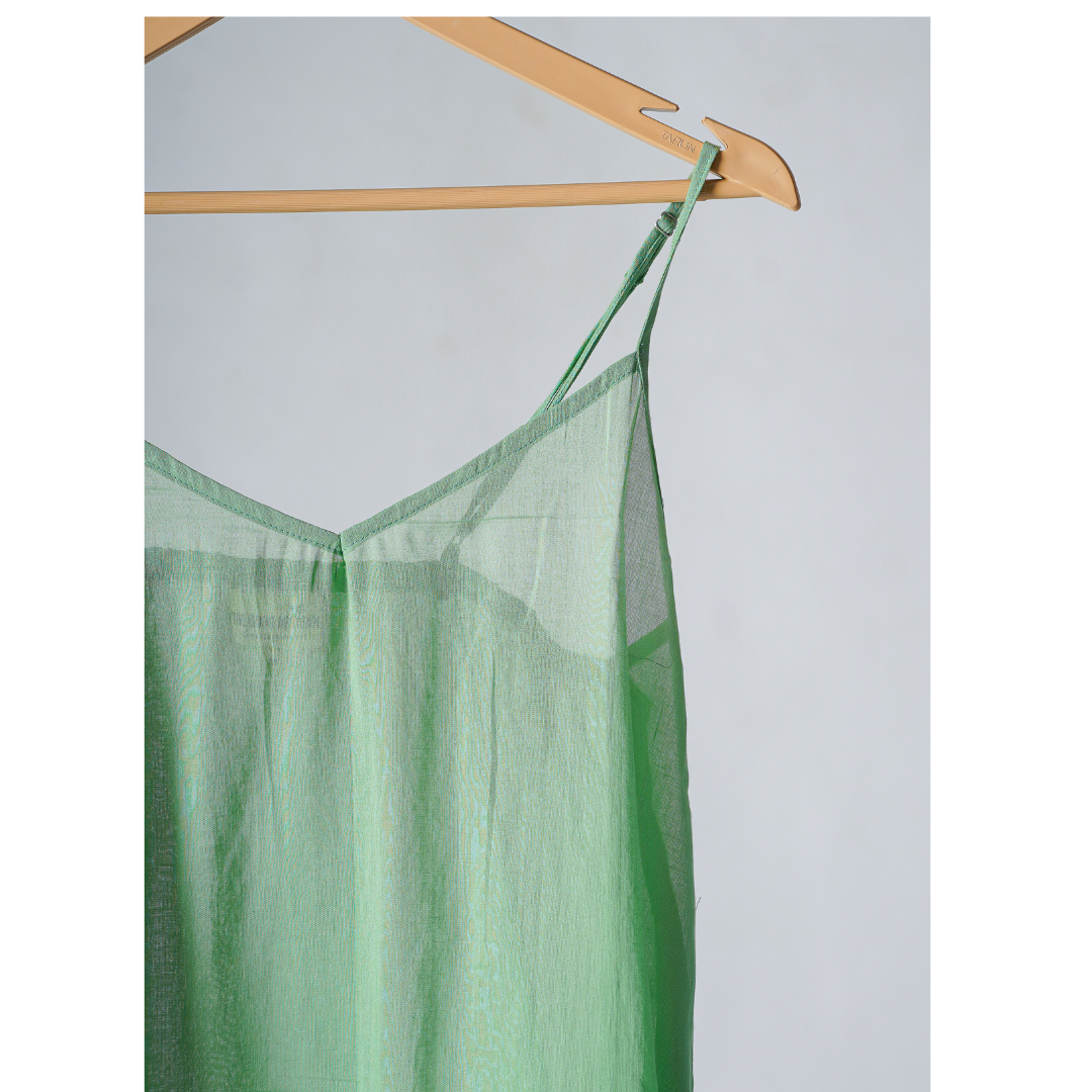 Pista Green Mulmul Slip