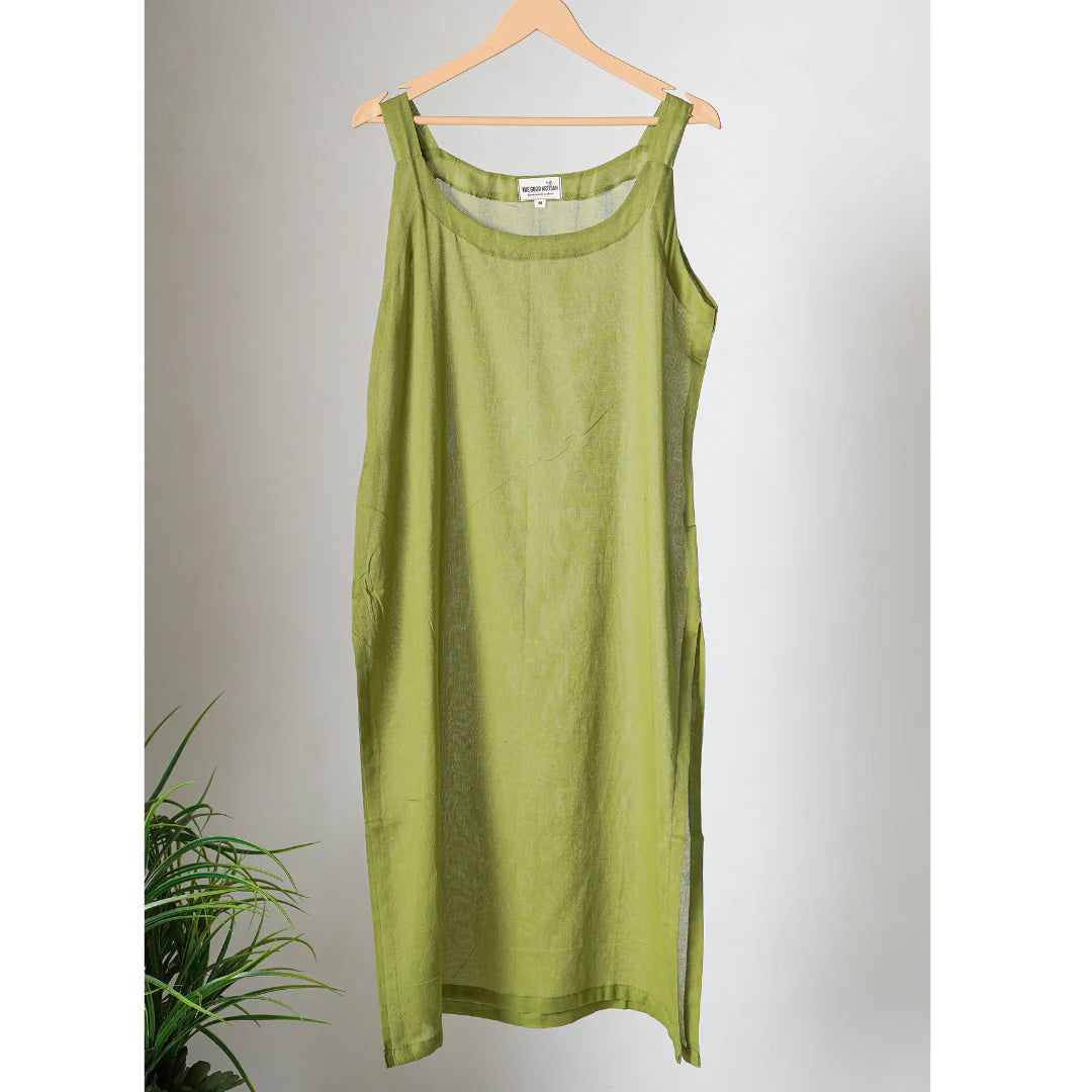 Combo offer- Red and Henna Green mulmul slip - Round neck