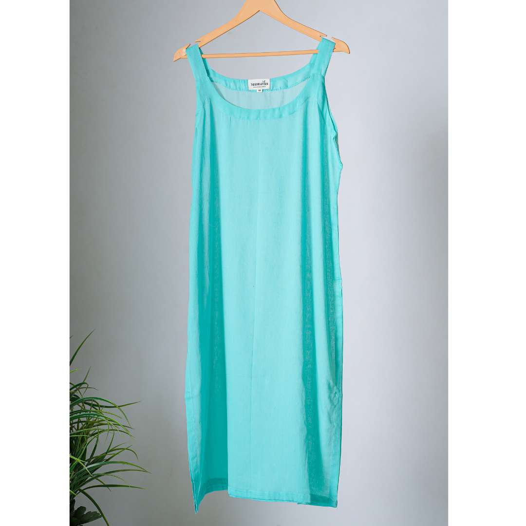 Turquoise Blue mulmul Slip