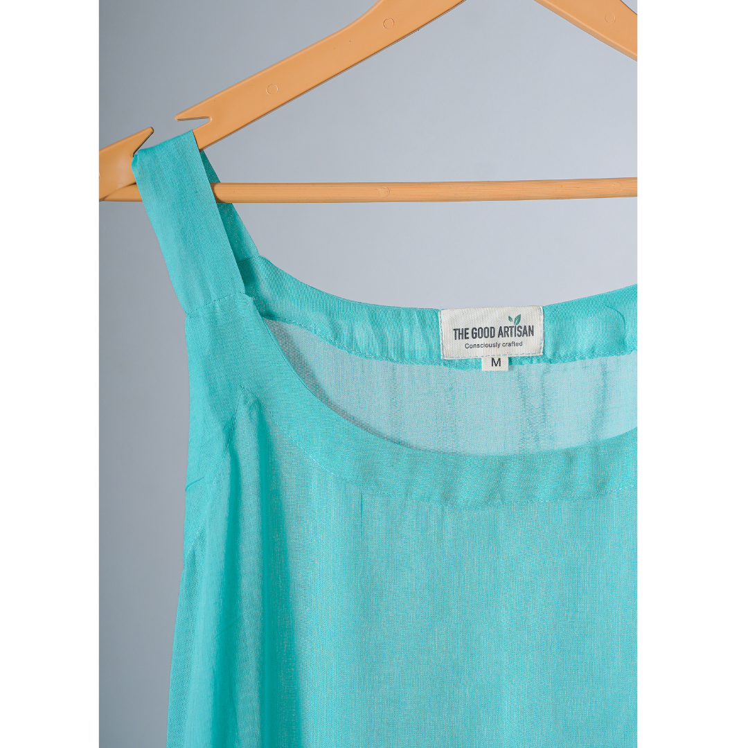 Turquoise Blue mulmul Slip