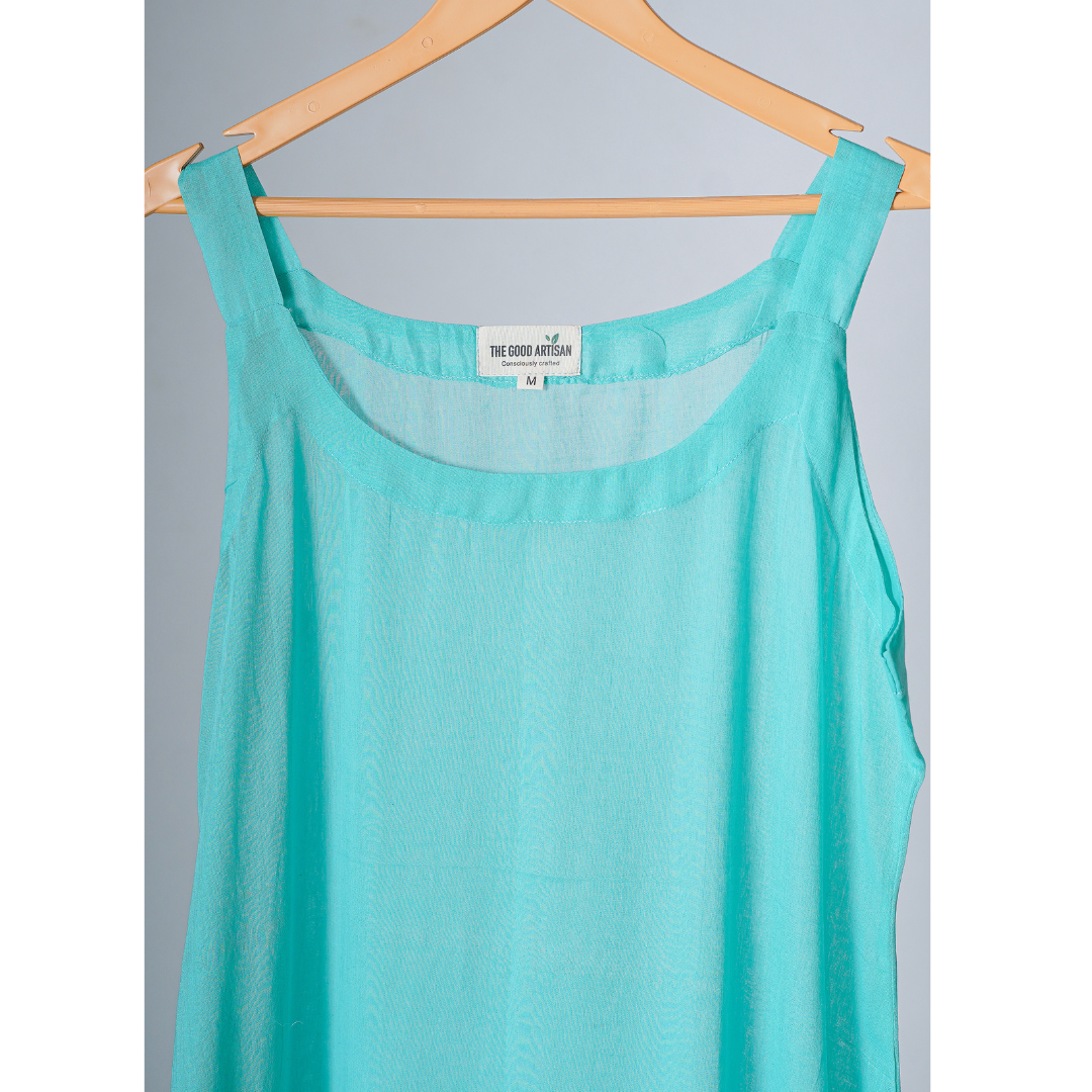 Turquoise Blue mulmul Slip