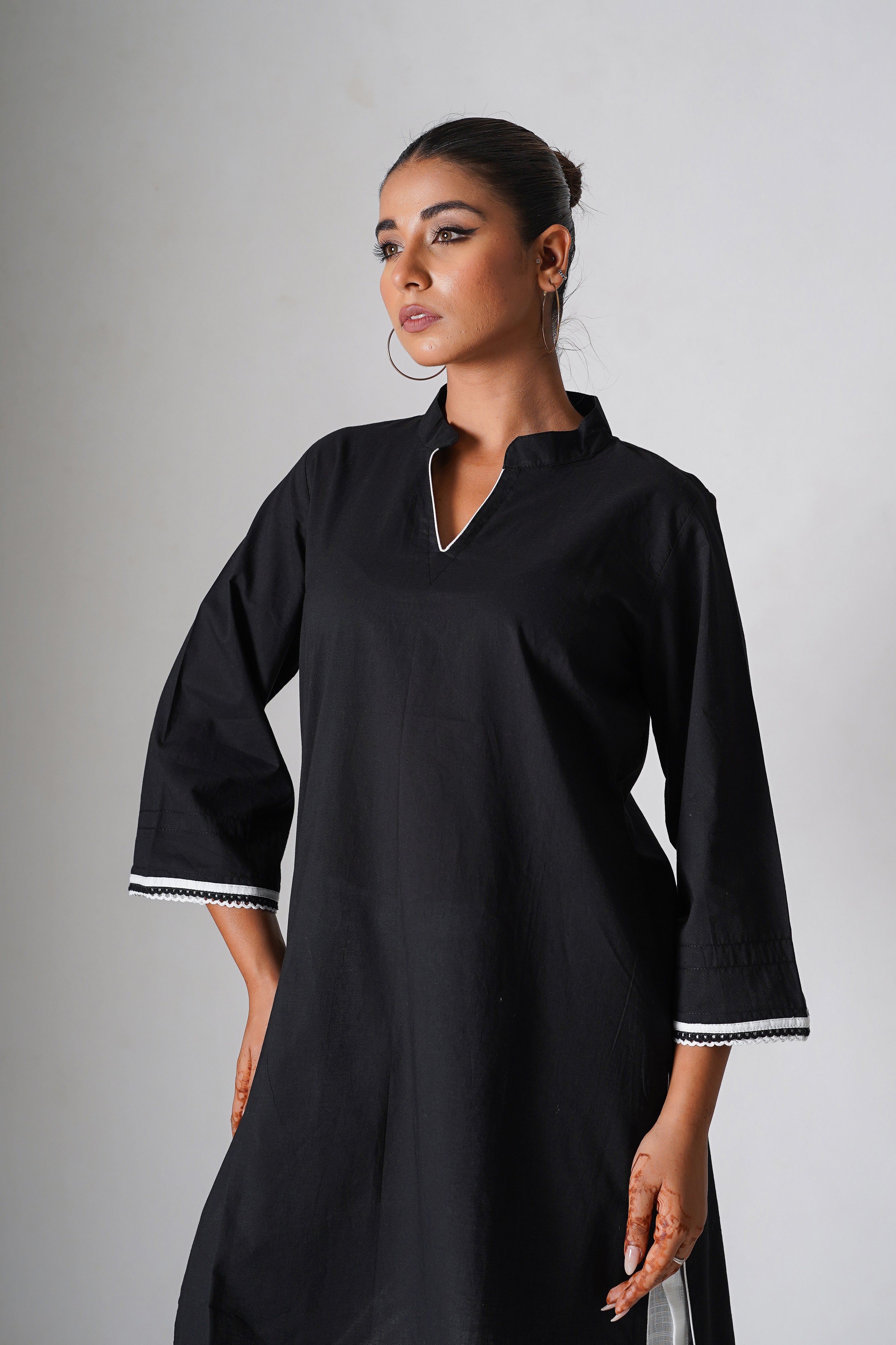 Zanzibar- Black Cotton kurta