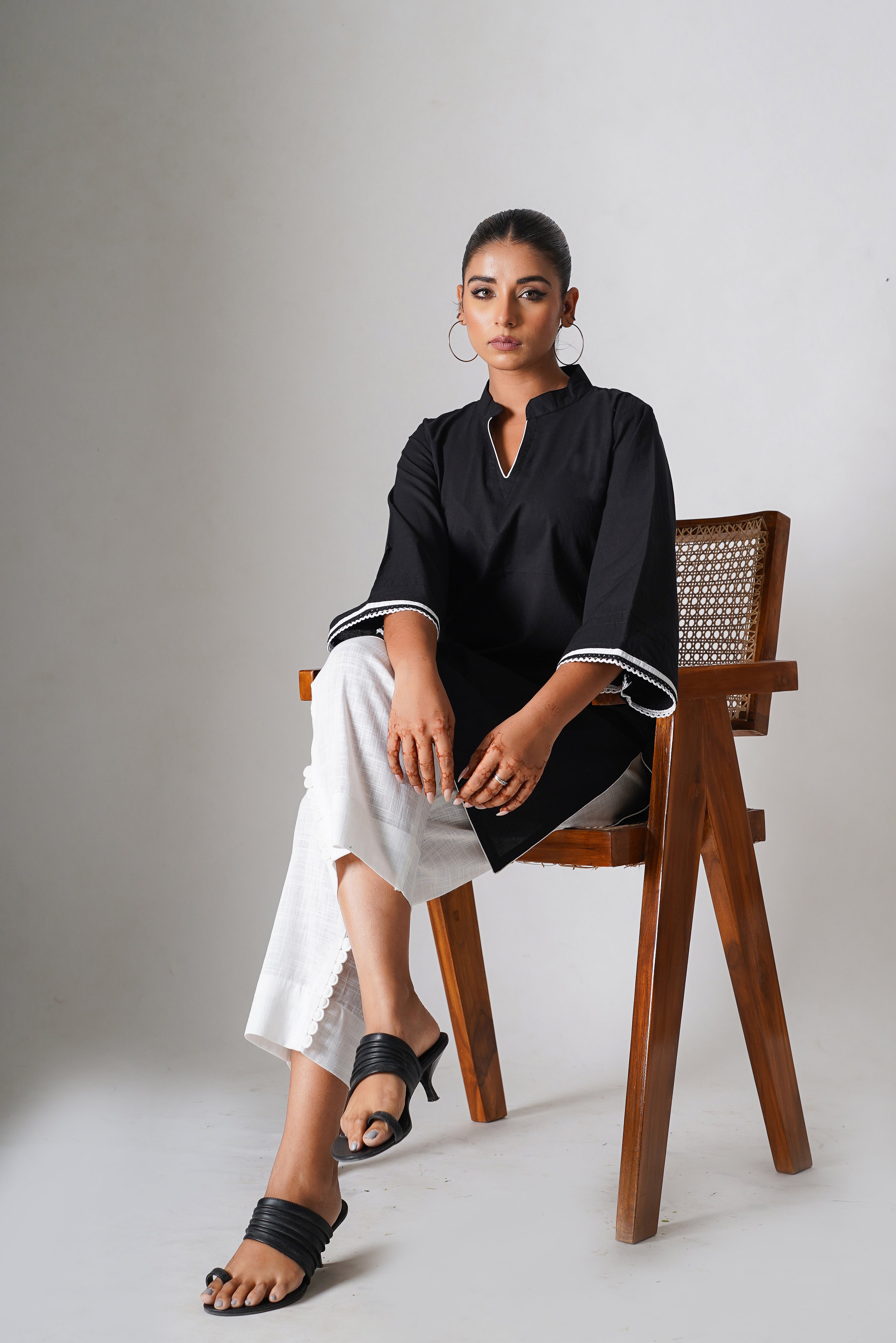 Zanzibar- Black Cotton kurta