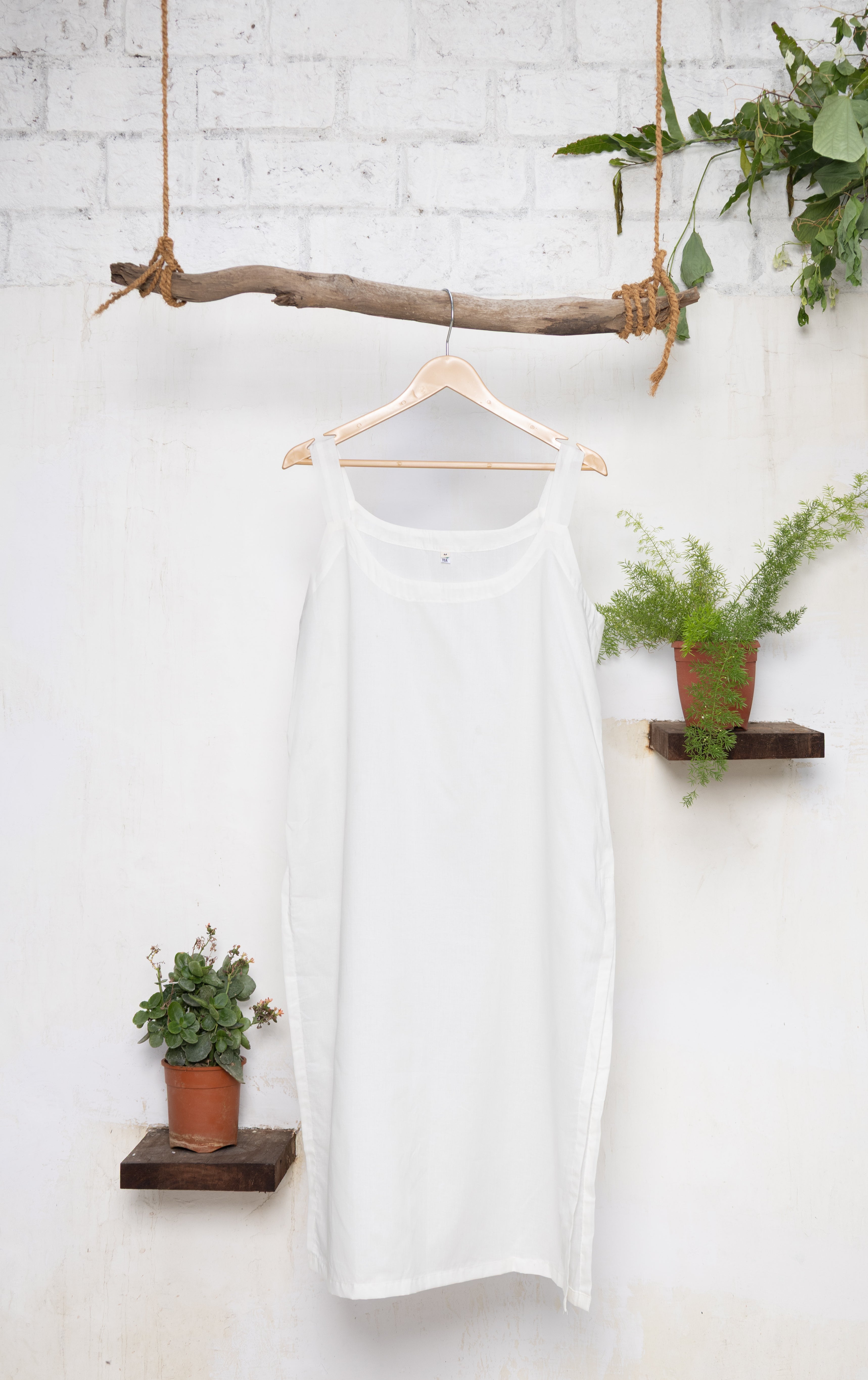 Combo of soft breathable cotton slips ideal for wearing under sheer kurtas or dresses made of mulmul, organza, or georgette.