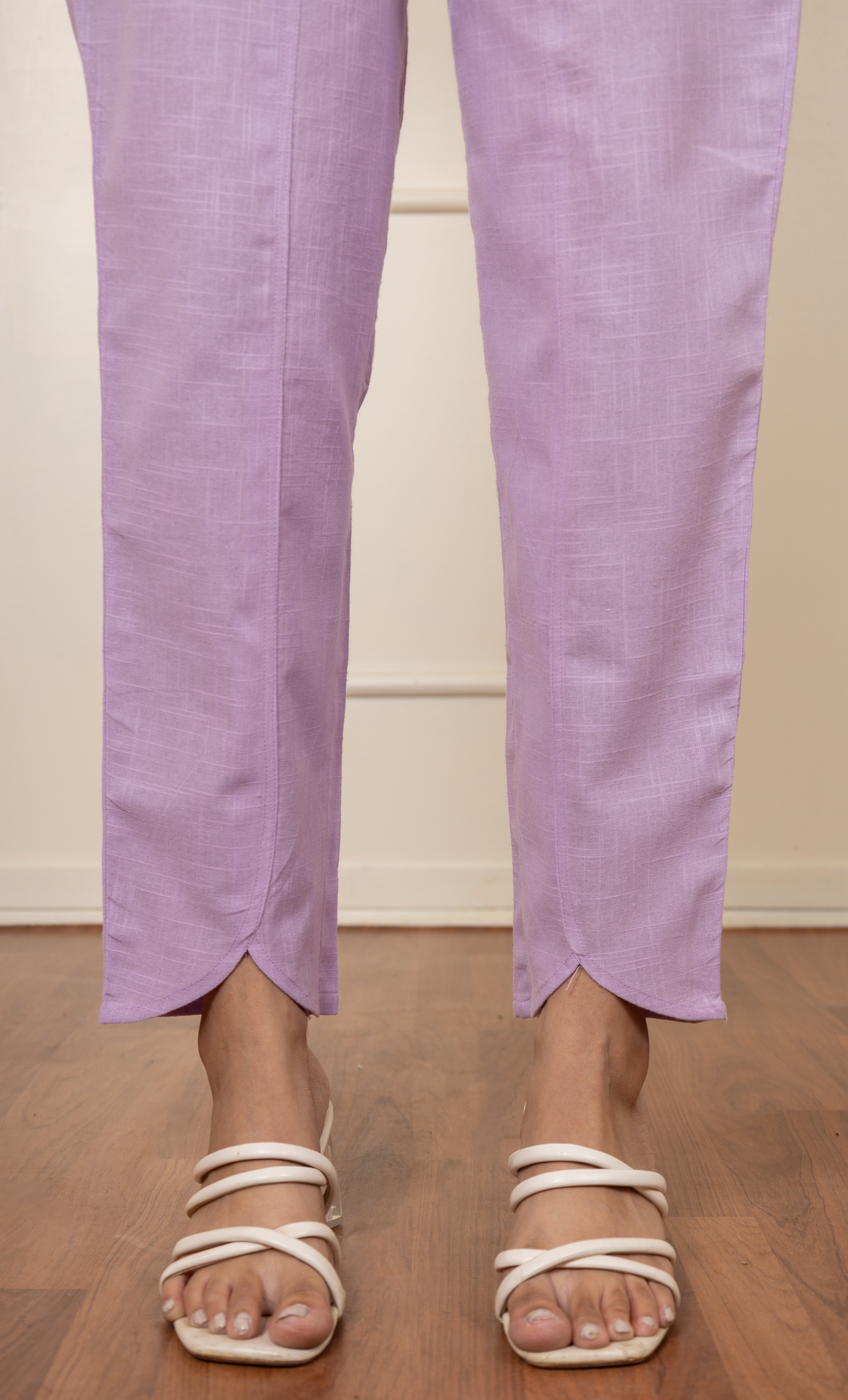 ''Lavender''  Mauve Cotton slub pants