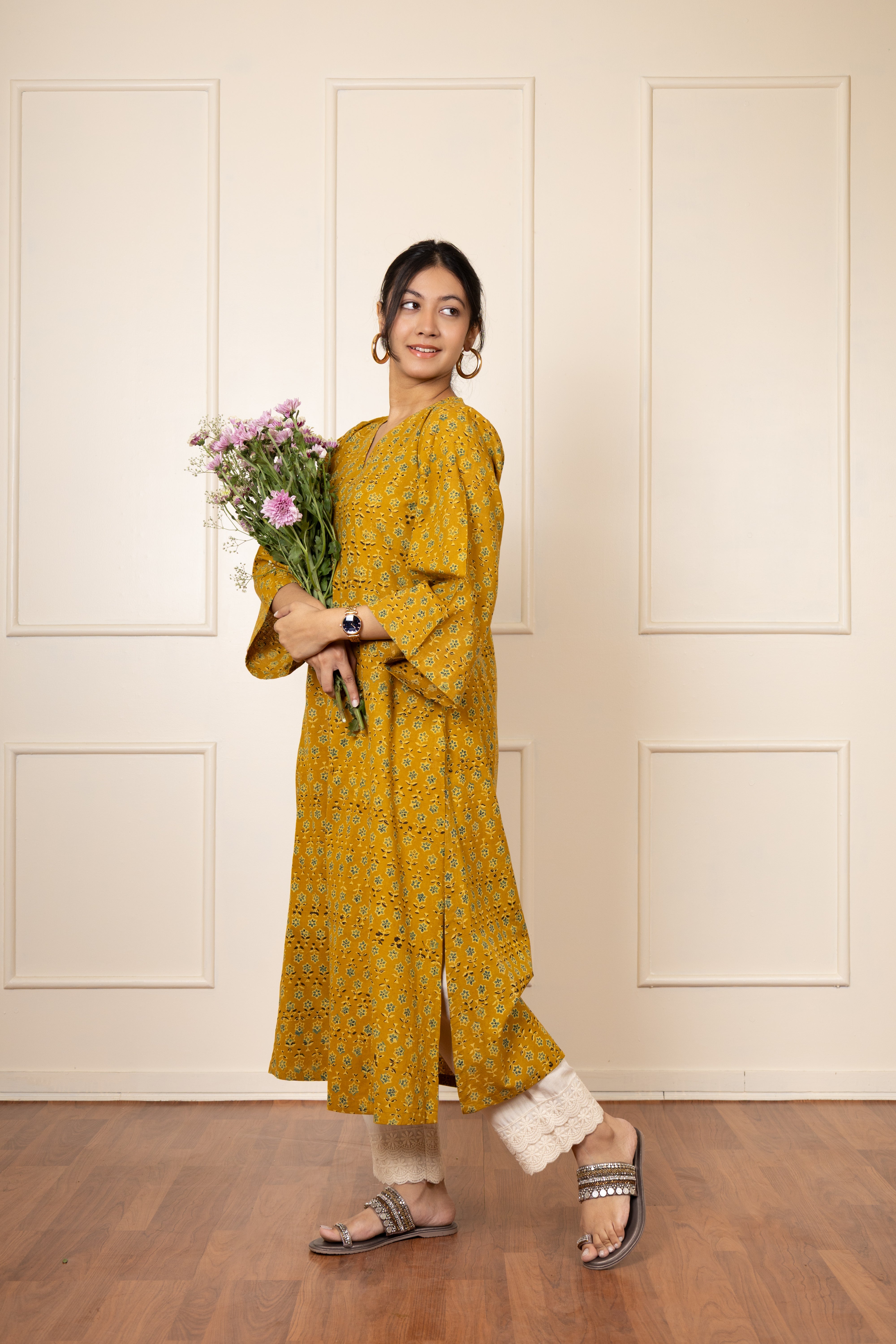 Acacia- Ajrakh Hand Block print kurta