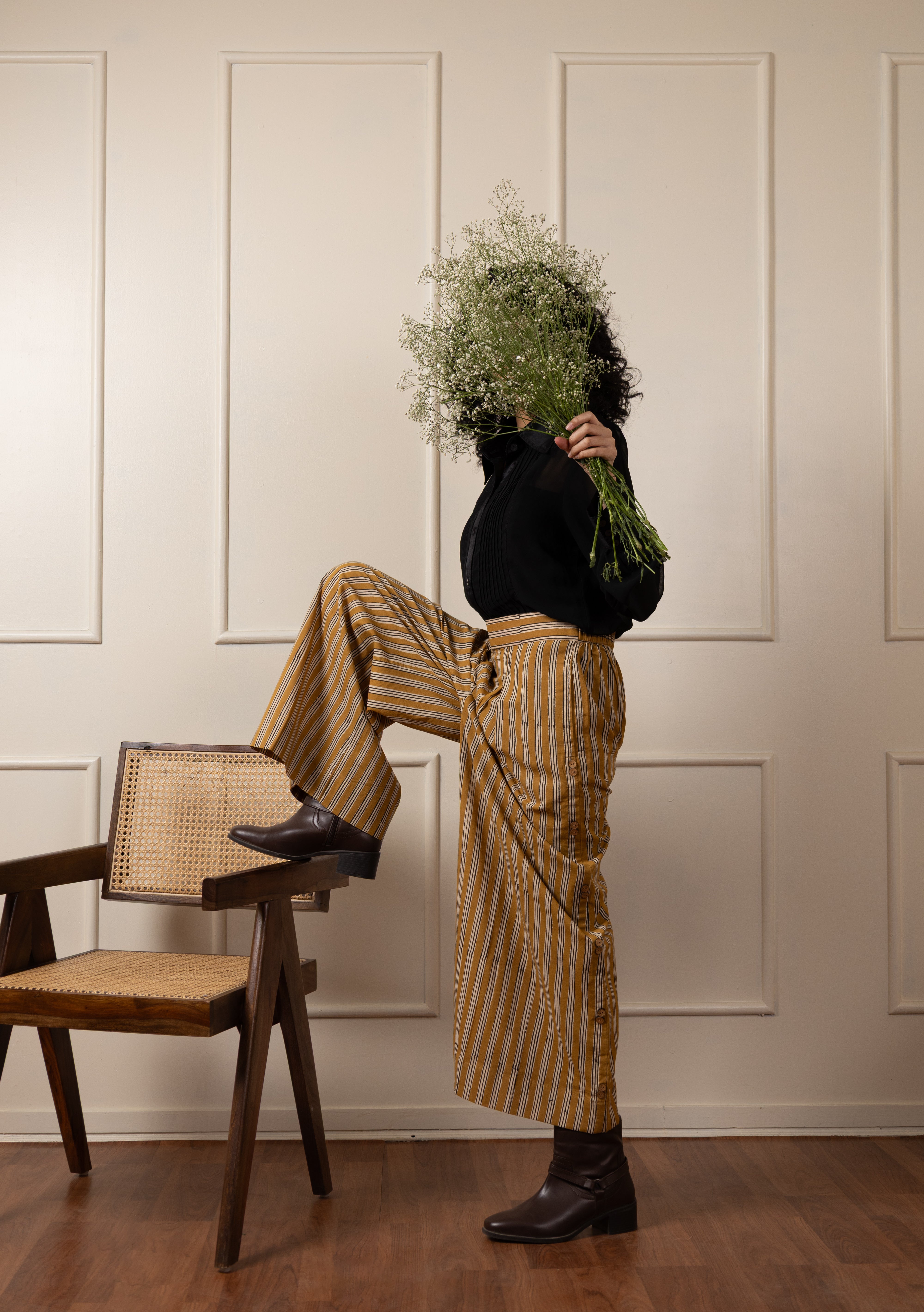 ''Jaisalmer'' Dabu Hand Block Printed culottes/pants ( LIMITED EDITION )