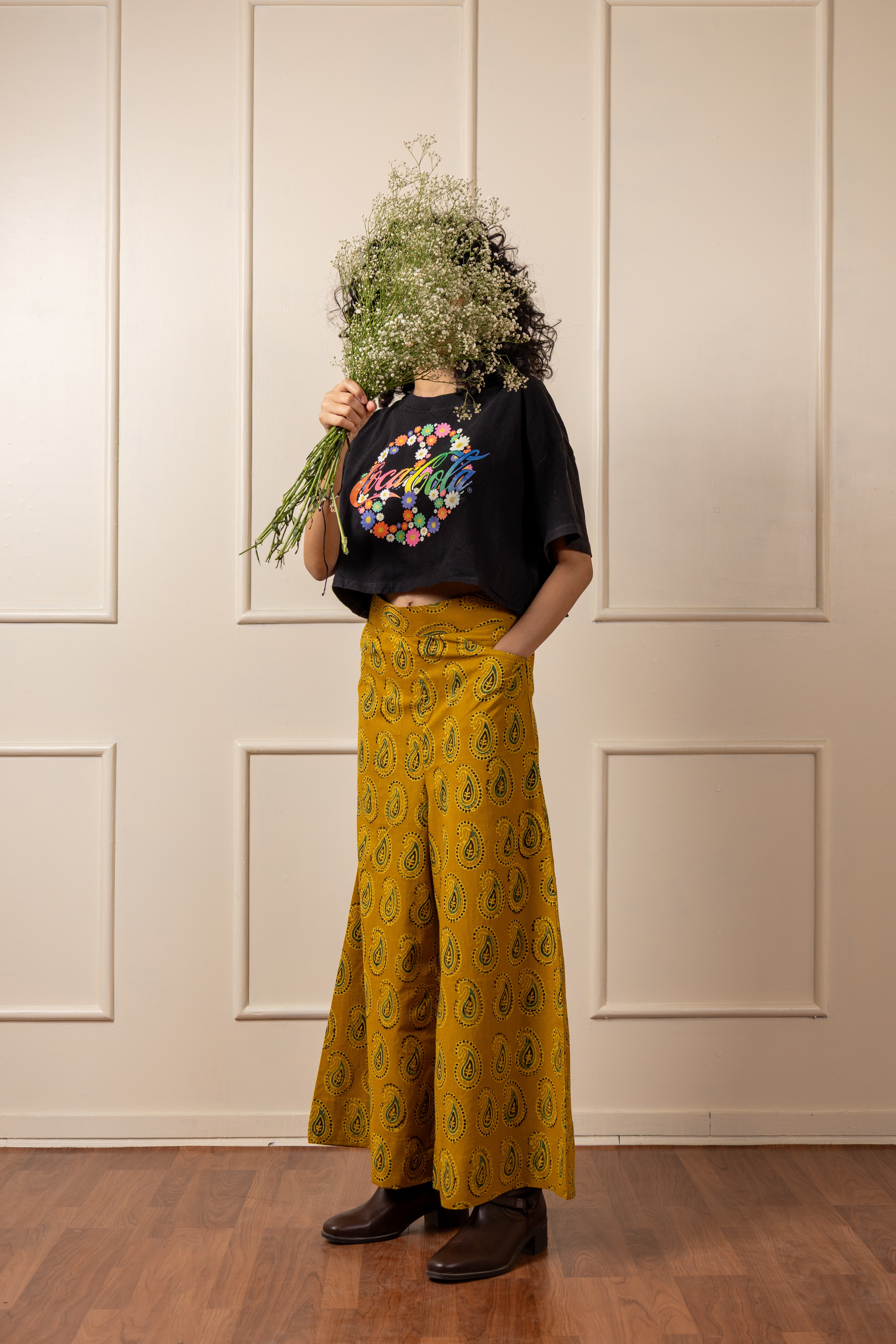 ''Bhuj'' Authentic Ajrakh hand Block Printed Culottes/ Pants- LIMITED EDITION