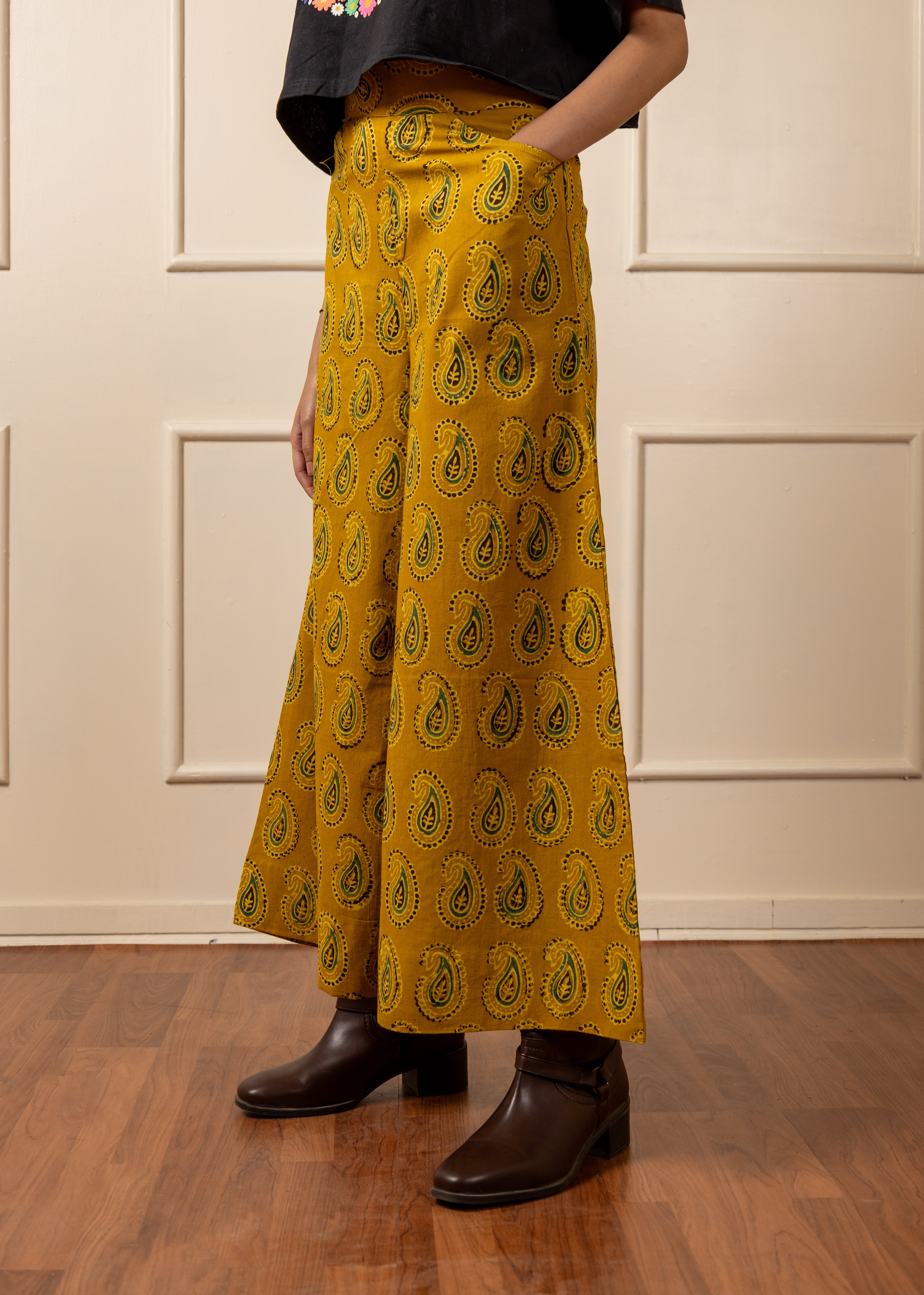 ''Bhuj'' Authentic Ajrakh hand Block Printed Culottes/ Pants- LIMITED EDITION