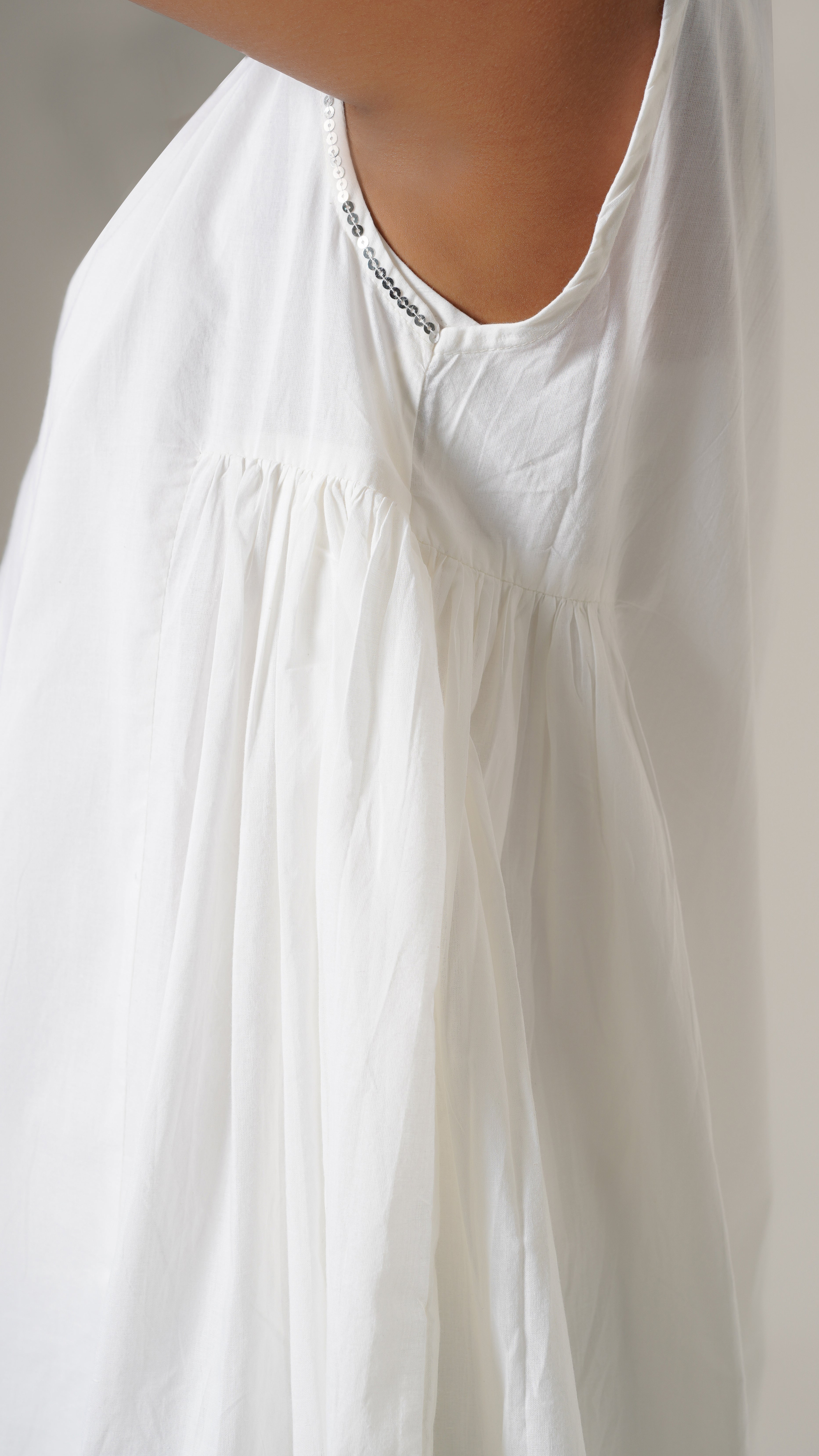" Meher "  White Cotton Farshi Salwar
