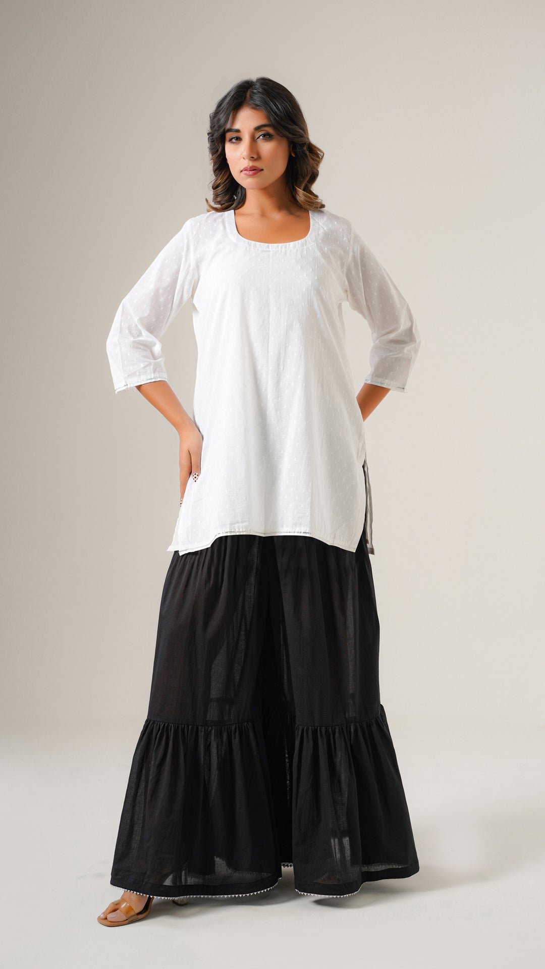 " Mahira " Black Voile/ Mulmul Garara  Pants