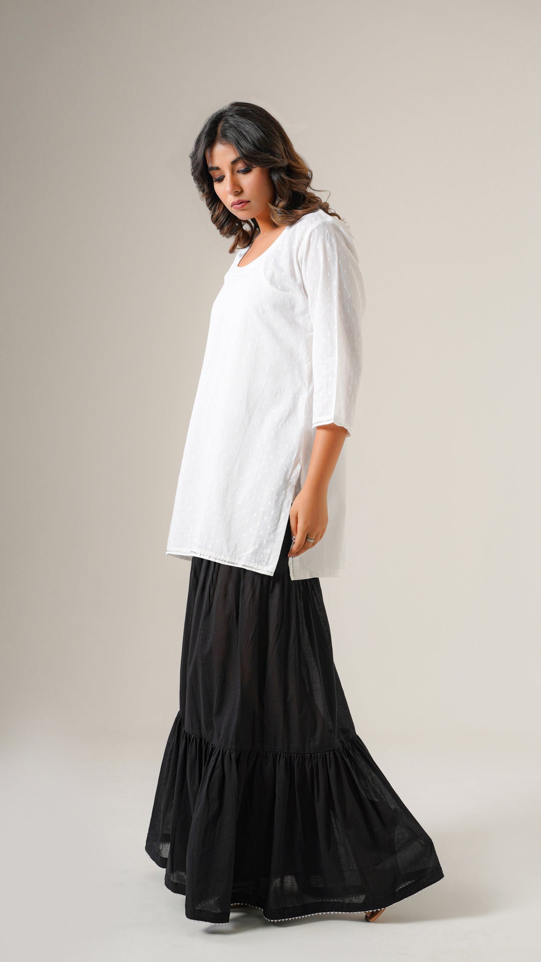 " Mahira " Black Voile/ Mulmul Garara  Pants