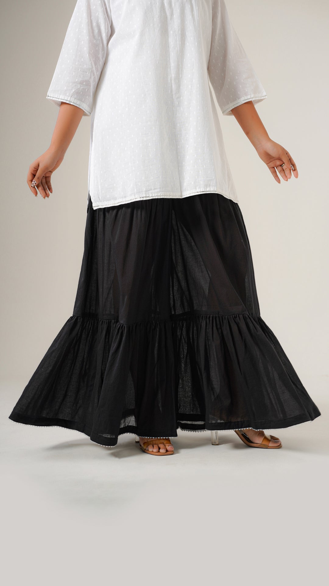 " Mahira " Black Voile/ Mulmul Garara  Pants