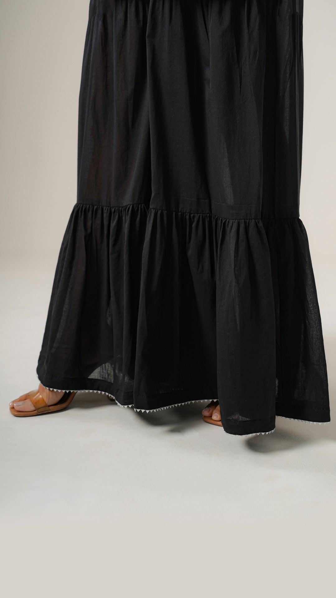 " Mahira " Black Voile/ Mulmul Garara  Pants