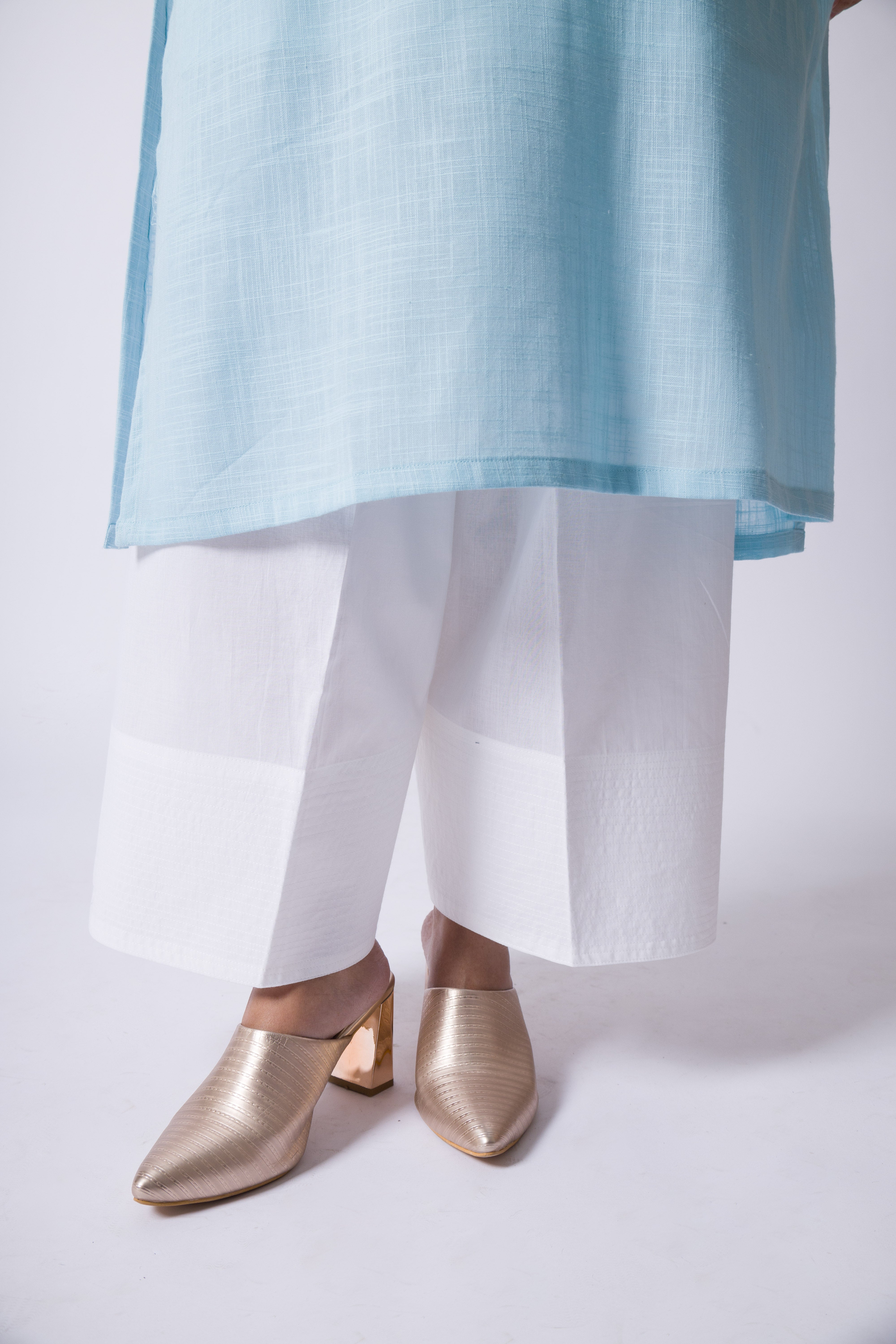 Pali- White Cotton Farshi Salwar