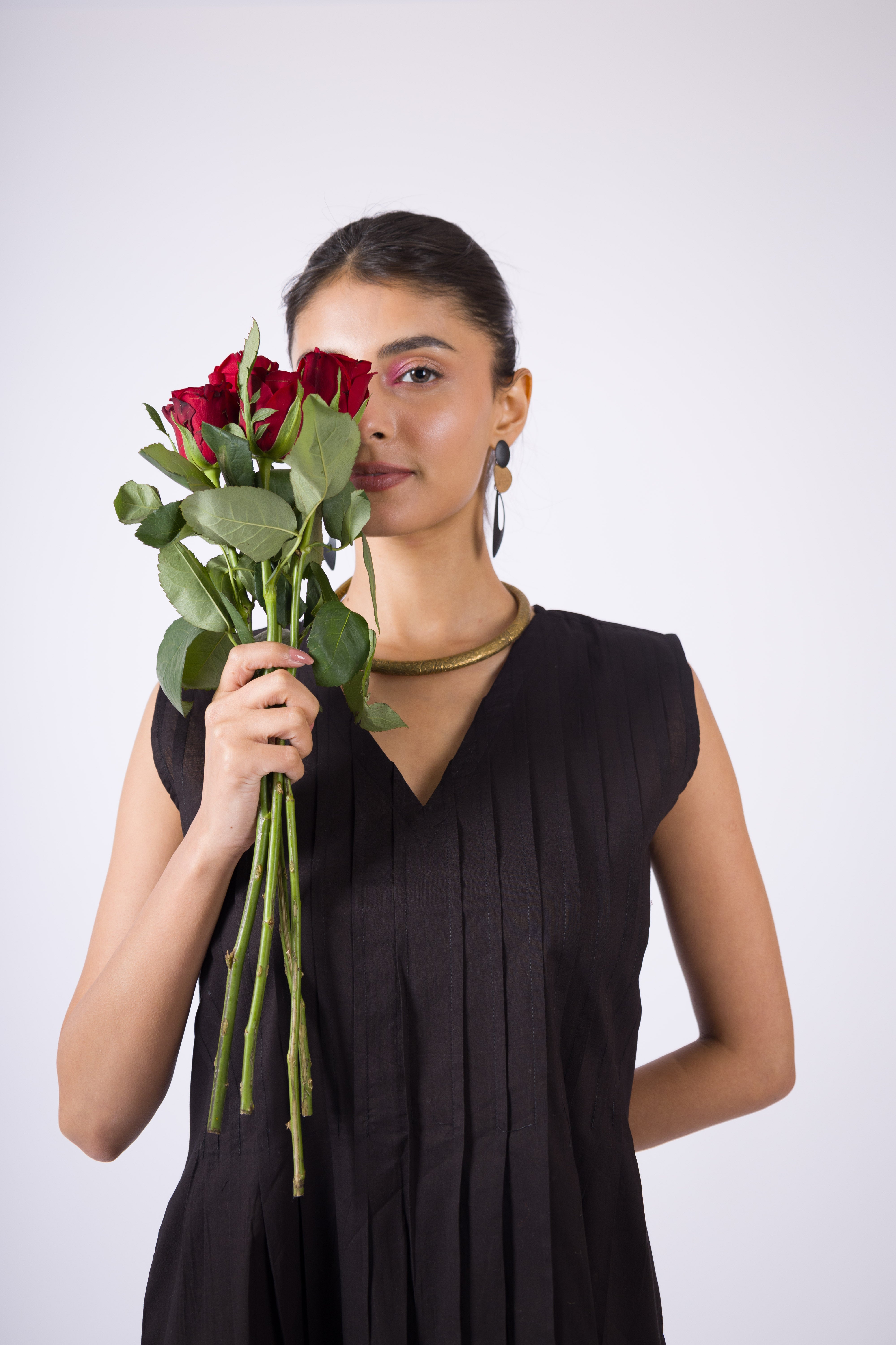 The Summer Sky - Black Mulmul Kurta