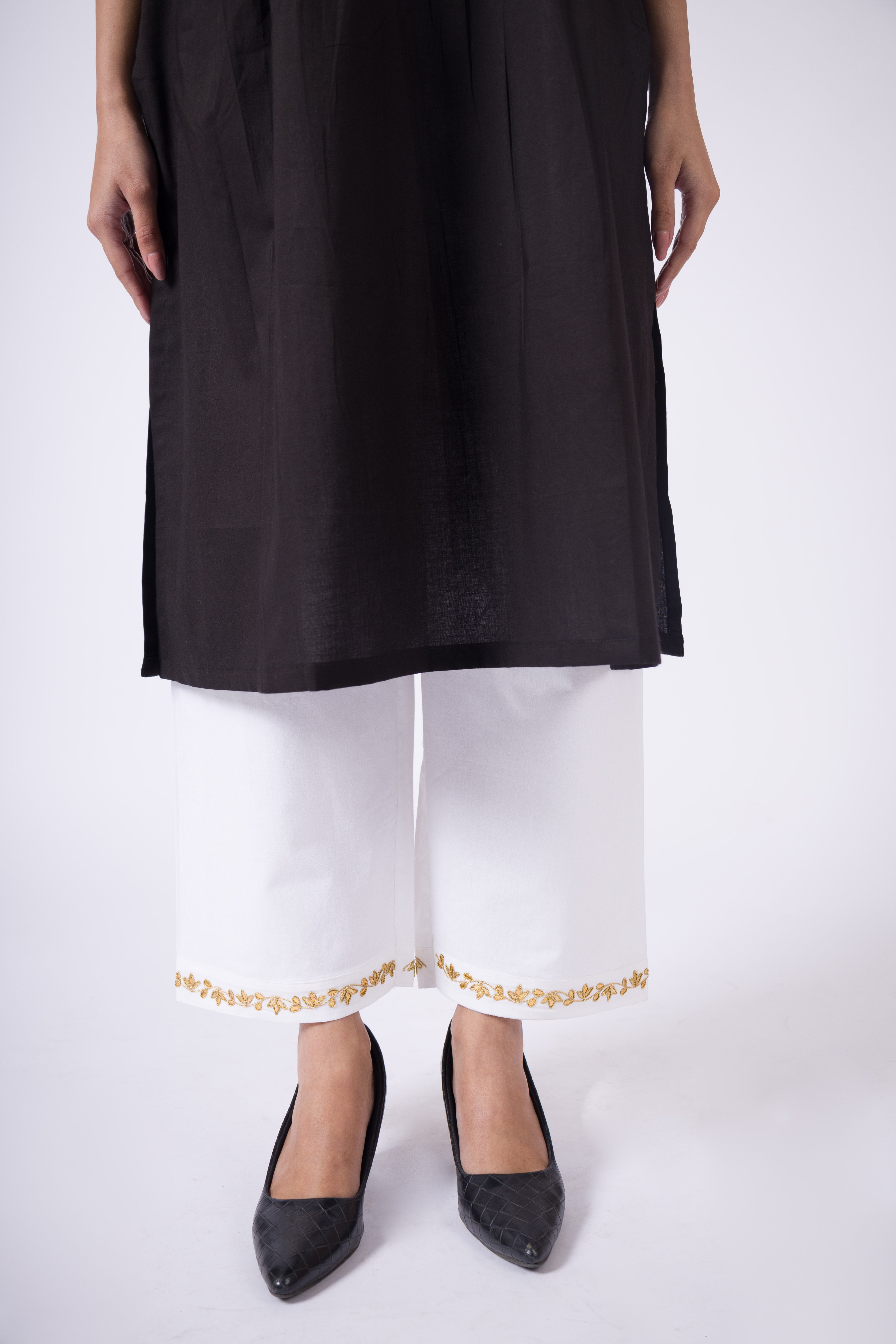 JAIPUR - Gotta Patti White  Cotton Pants