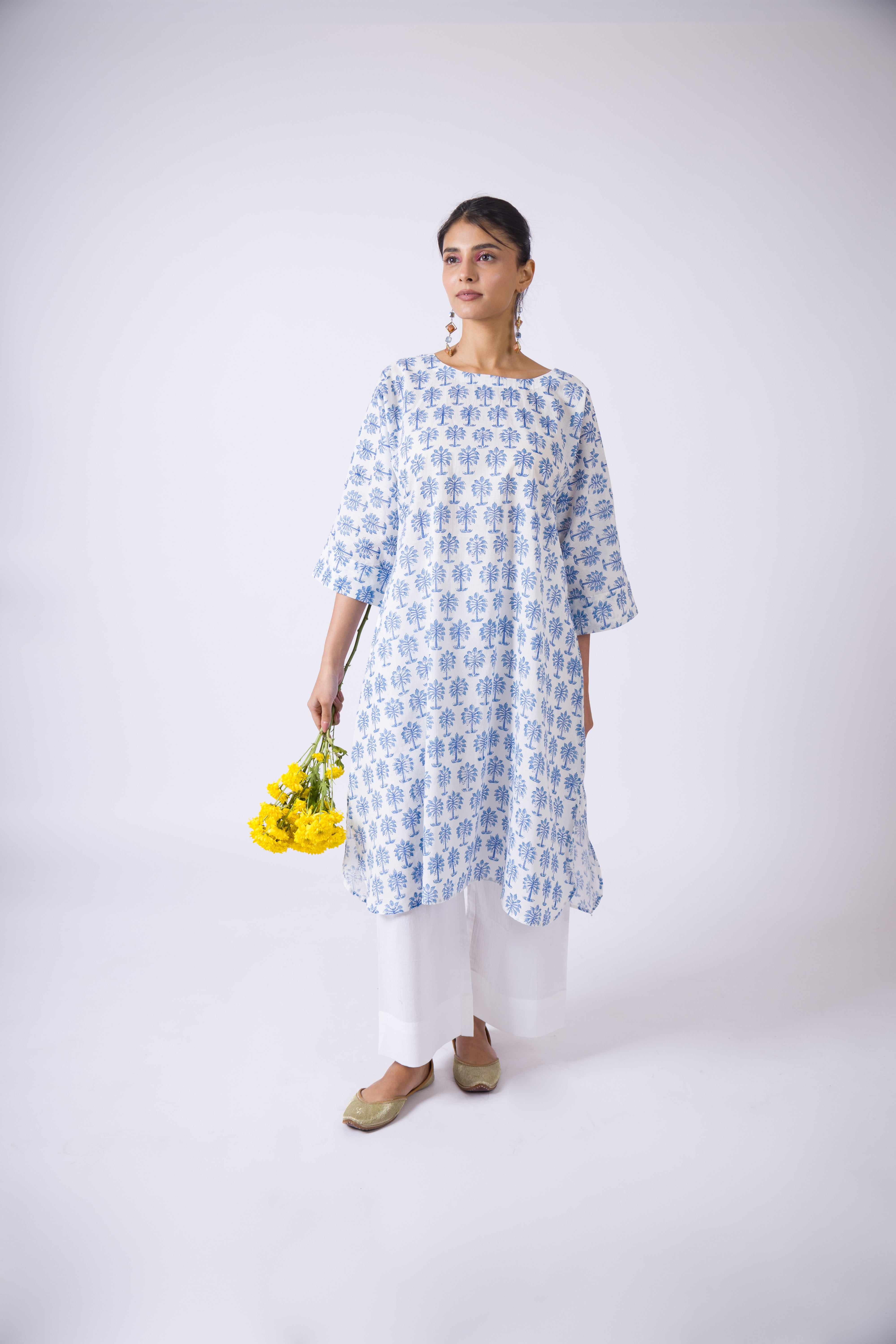The Blue Palm- Block Print Blue Kurta ( Best seller)