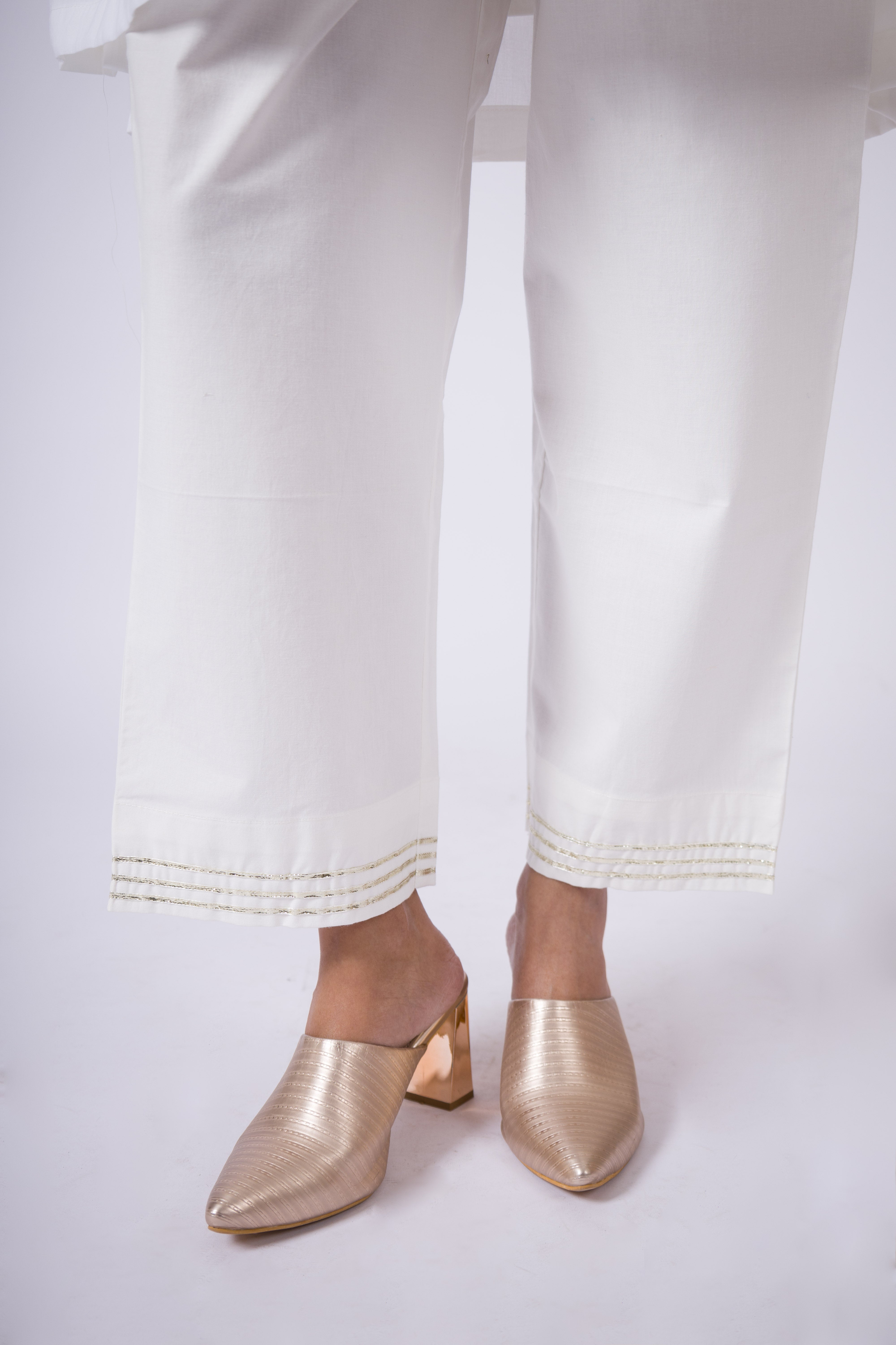 Mandawa - White Gotta Cotton Pants