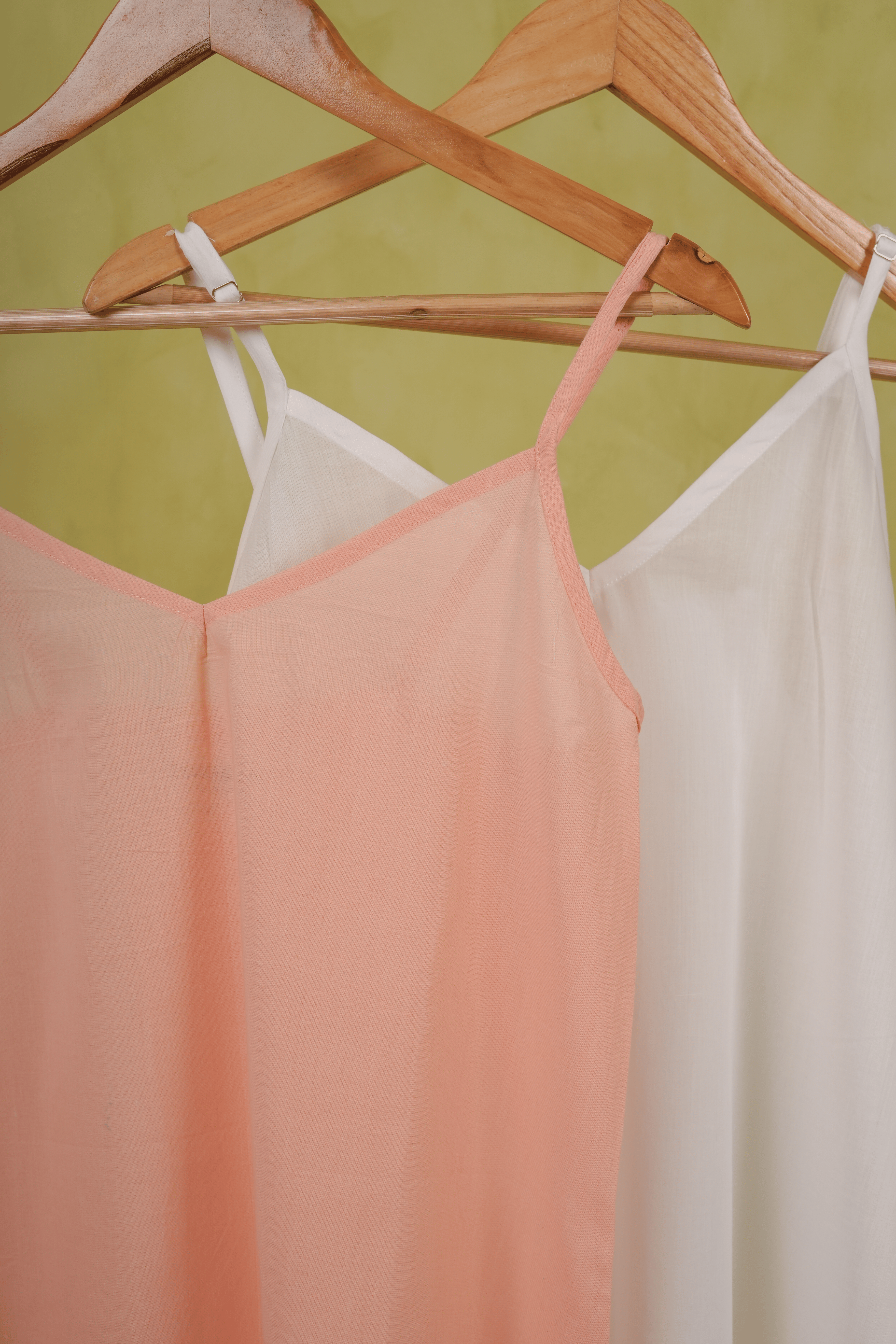 Combo offer- PEACH AND WHITE SLIPS WITH ADJUSTABLE STRAPS