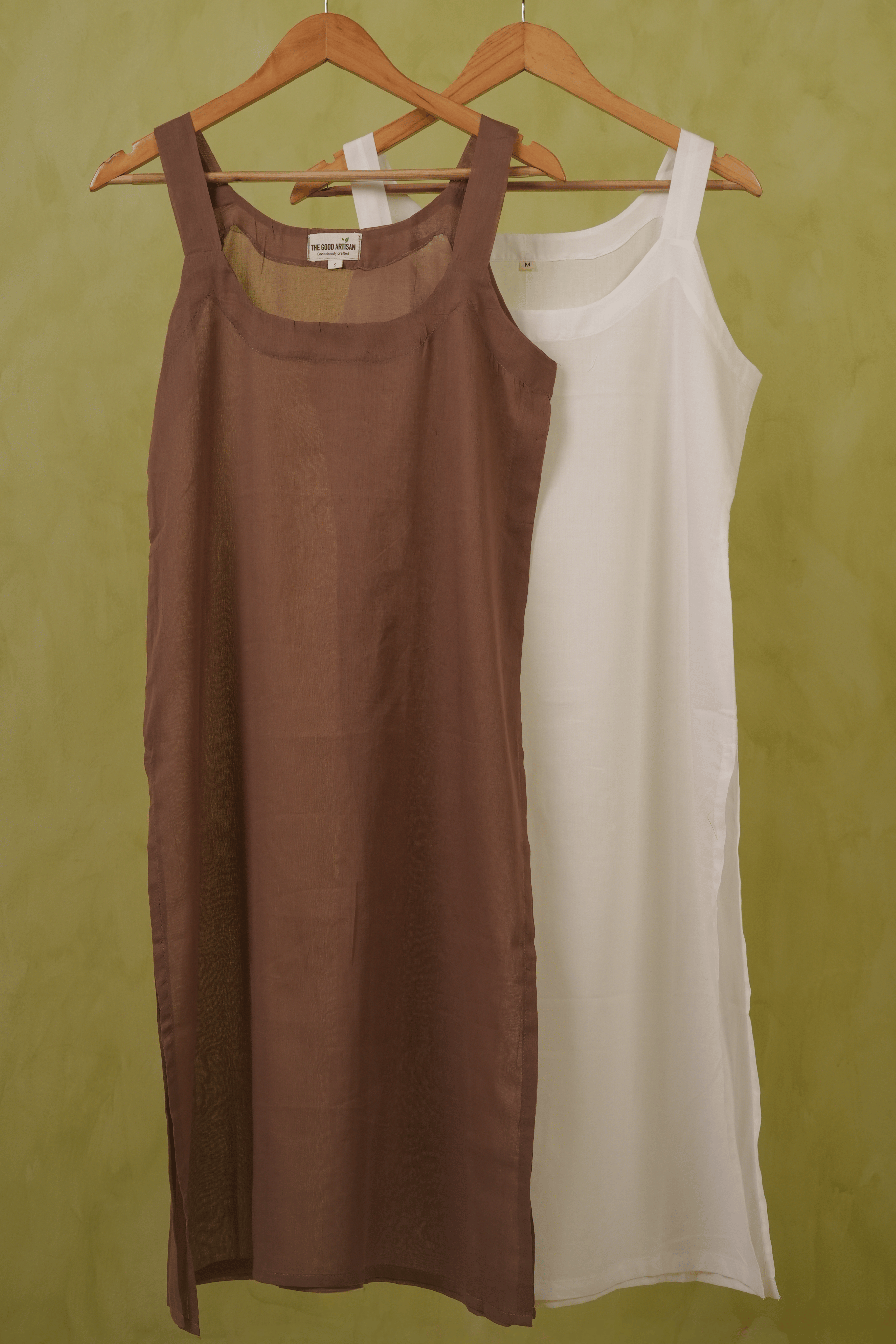 Combo offer- WHITE AND BROWN VOILE SLIPS