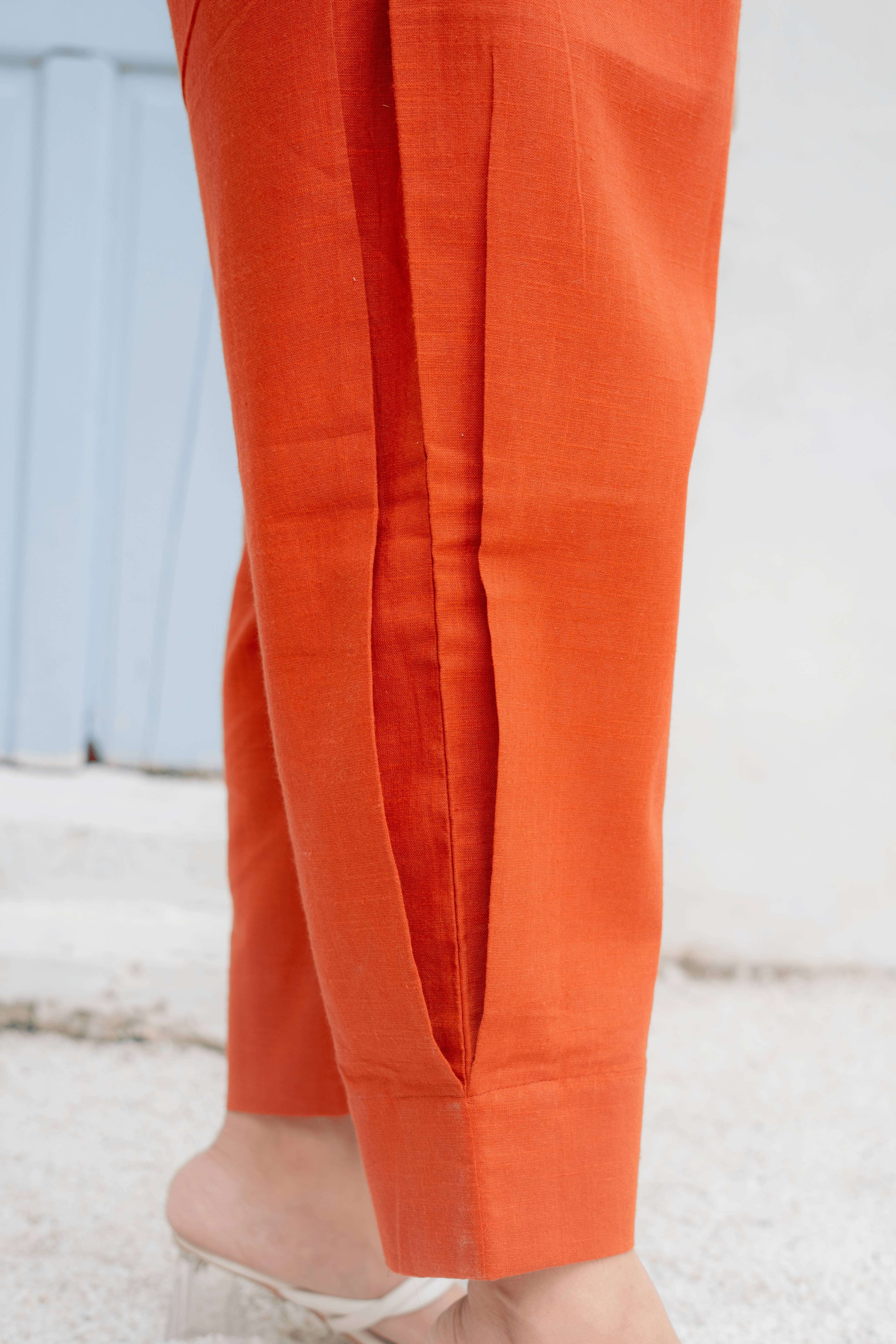 Hibiscus- Crimson Red Cotton Pants