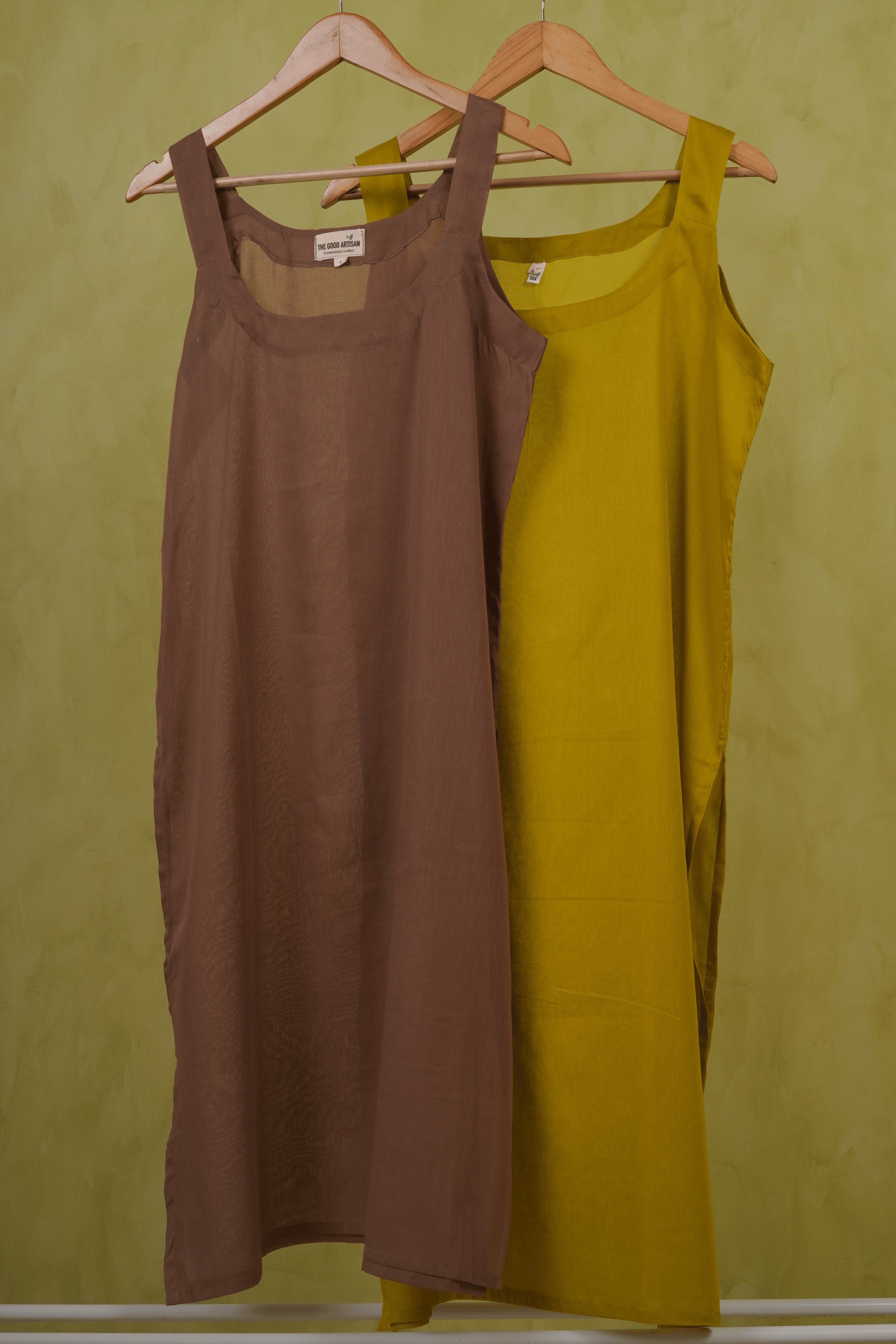 Combo offer- Henna Green and Brown Voile Slips