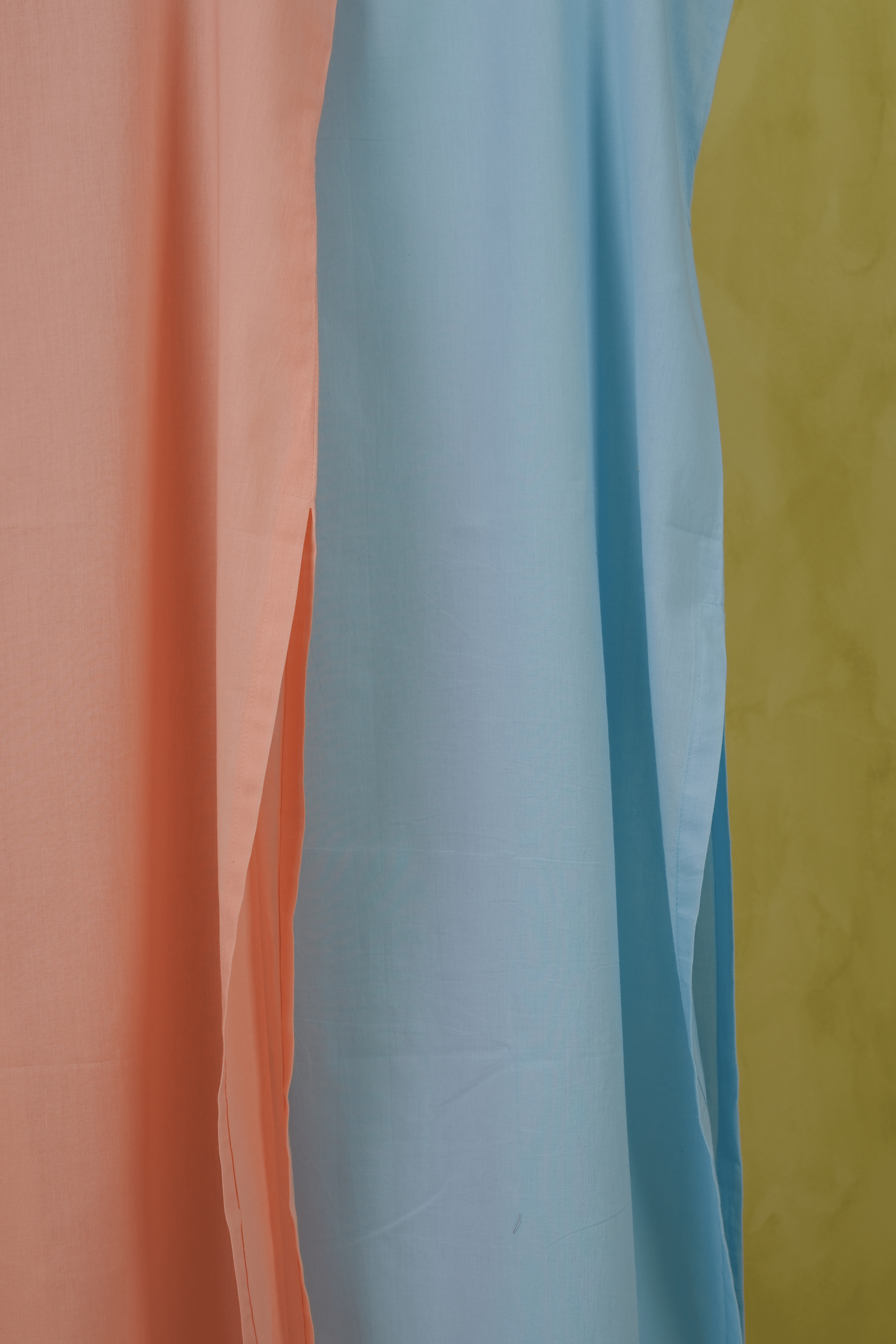 Combo of -PEACH AND BLUE COTTON SLIPS