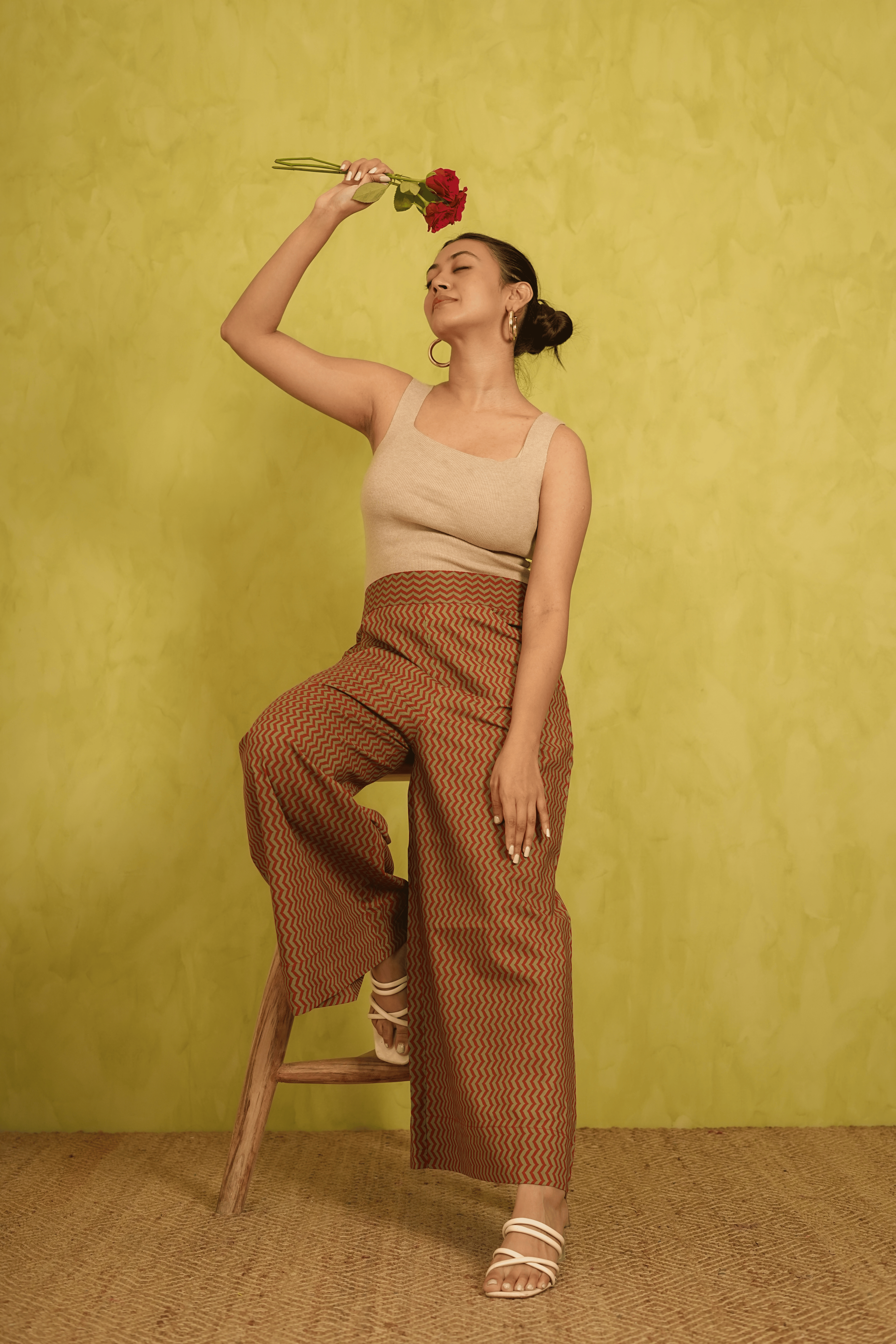 Chevron Printed Cotton Culottes/Pants