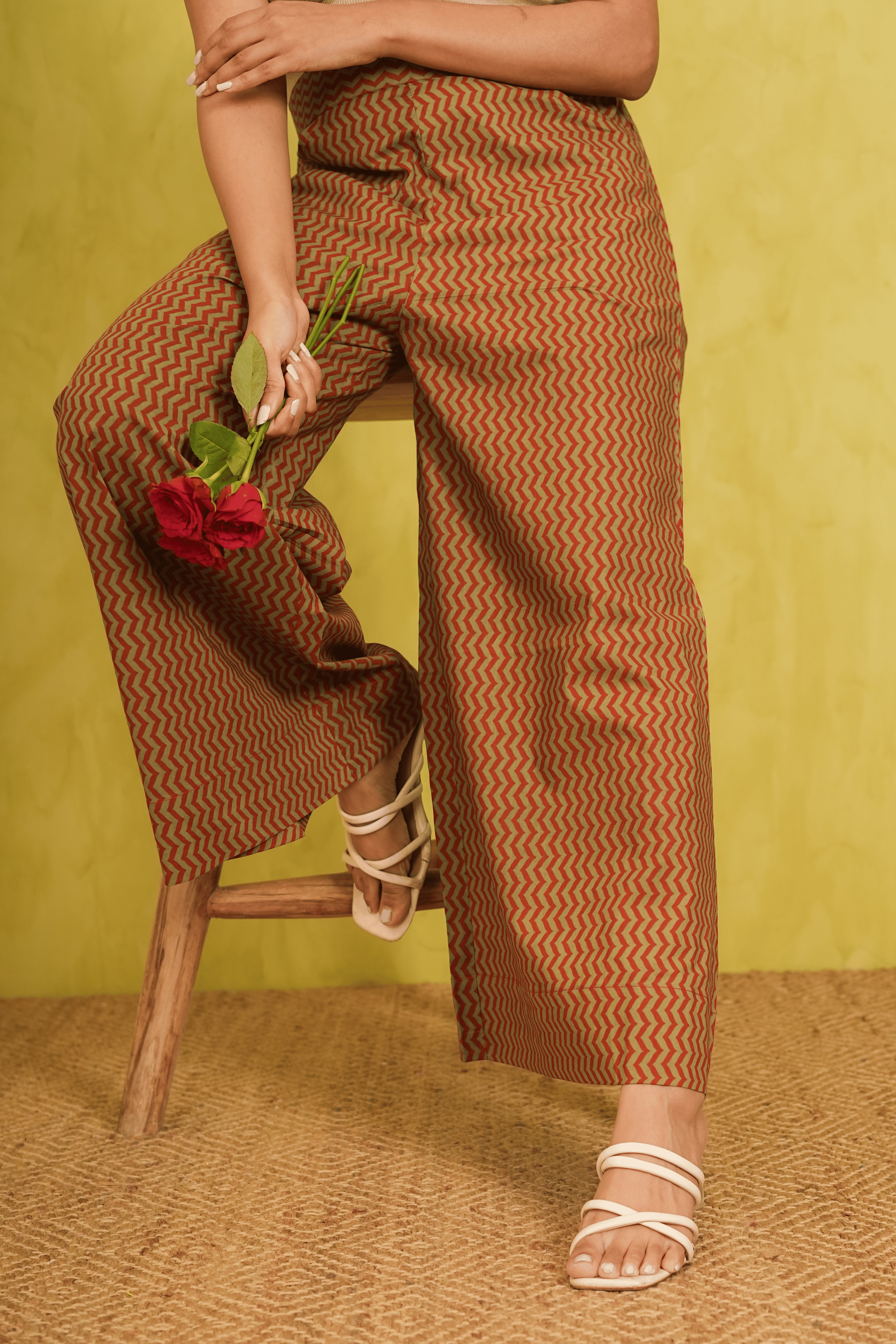 Chevron Printed Cotton Culottes/Pants