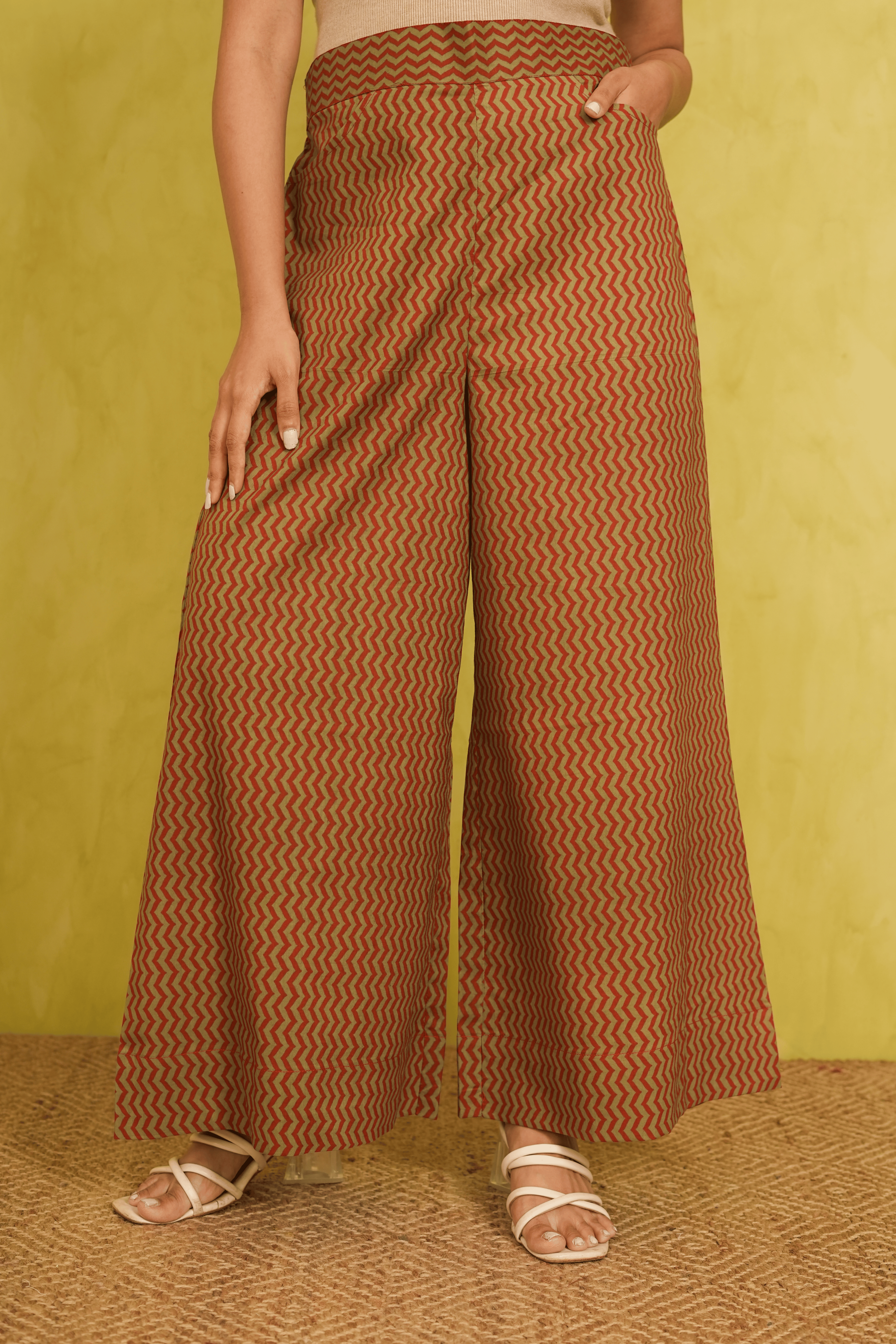 Chevron Printed Cotton Culottes/Pants