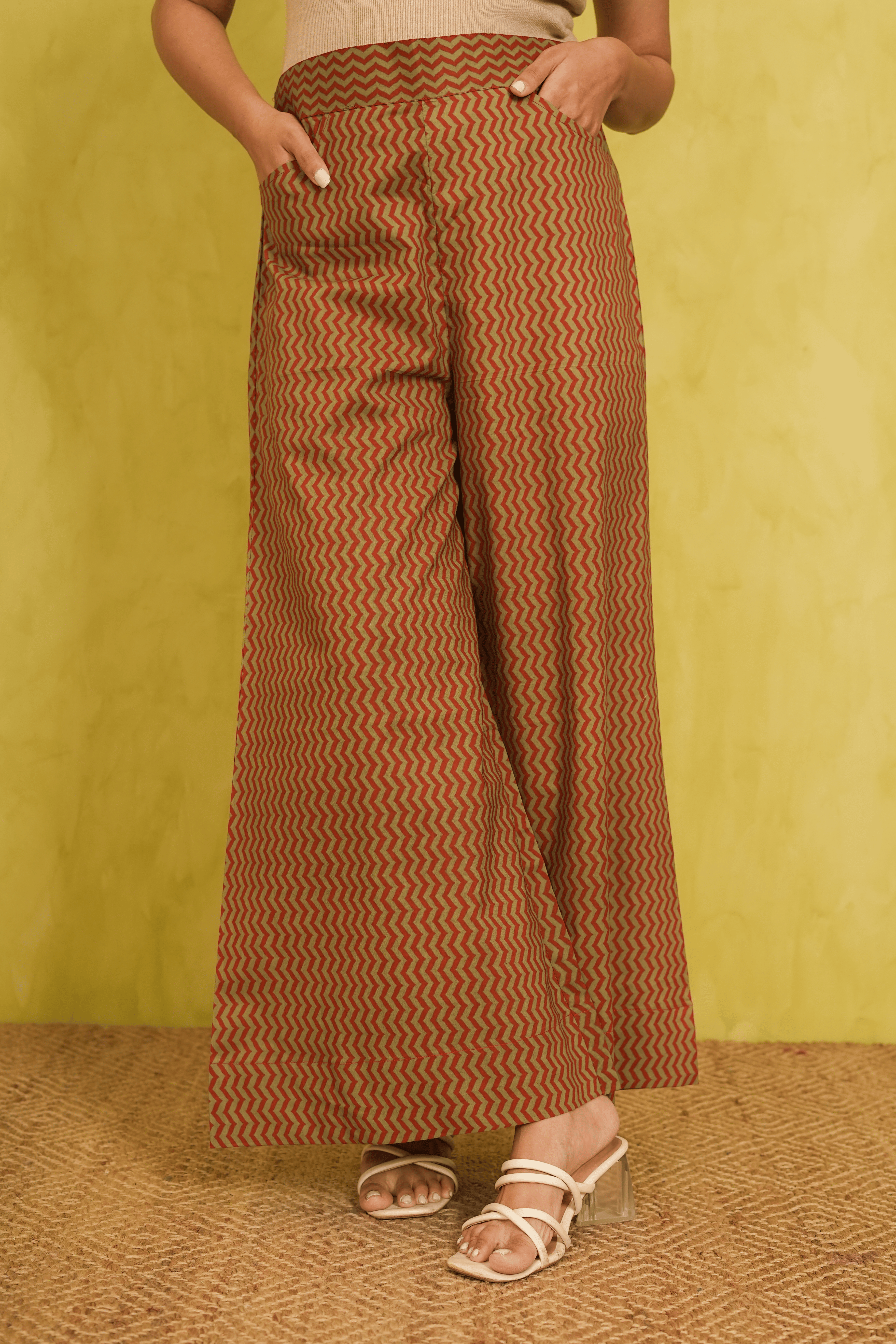 Chevron Printed Cotton Culottes/Pants