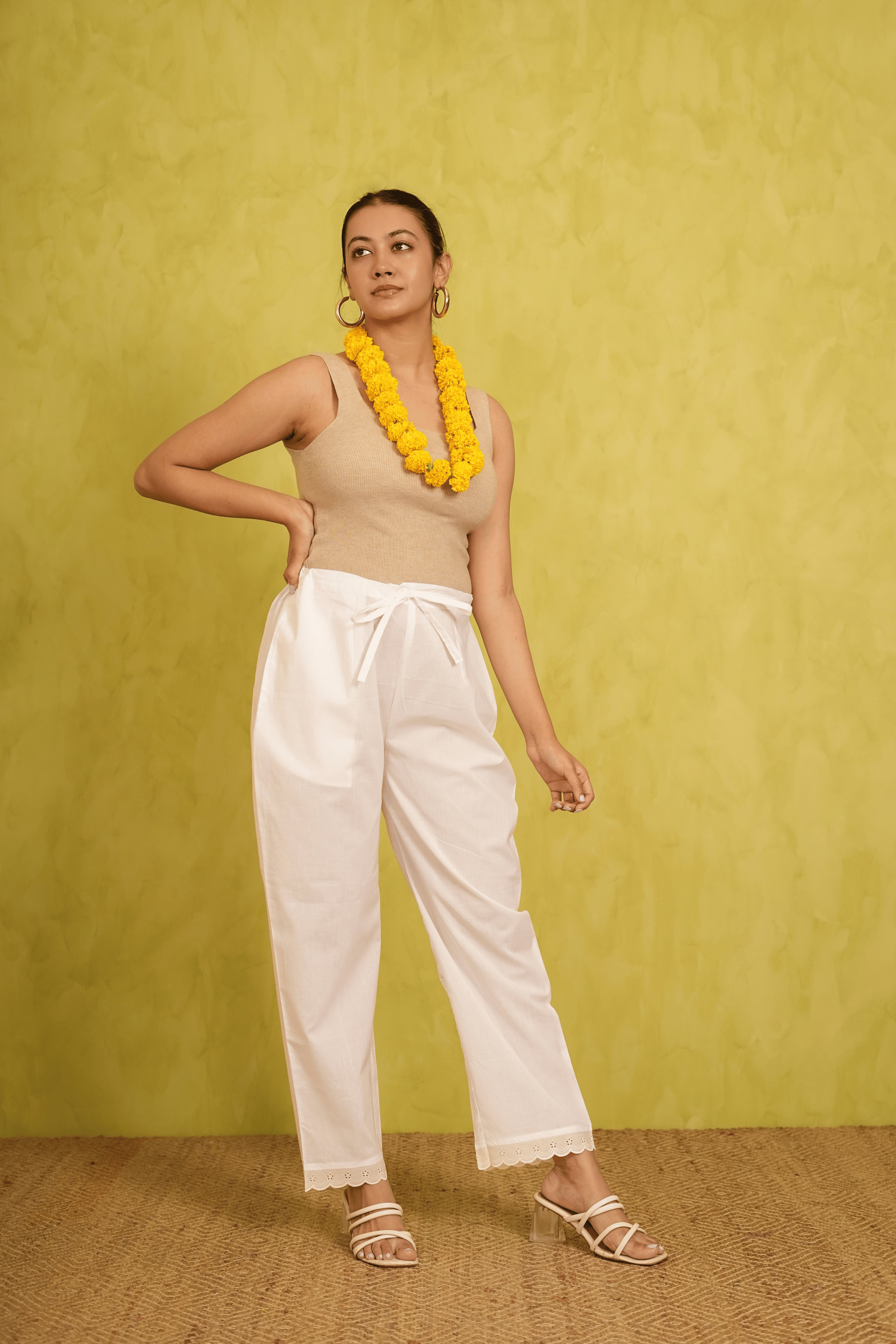 Kopal- White Lace Pant