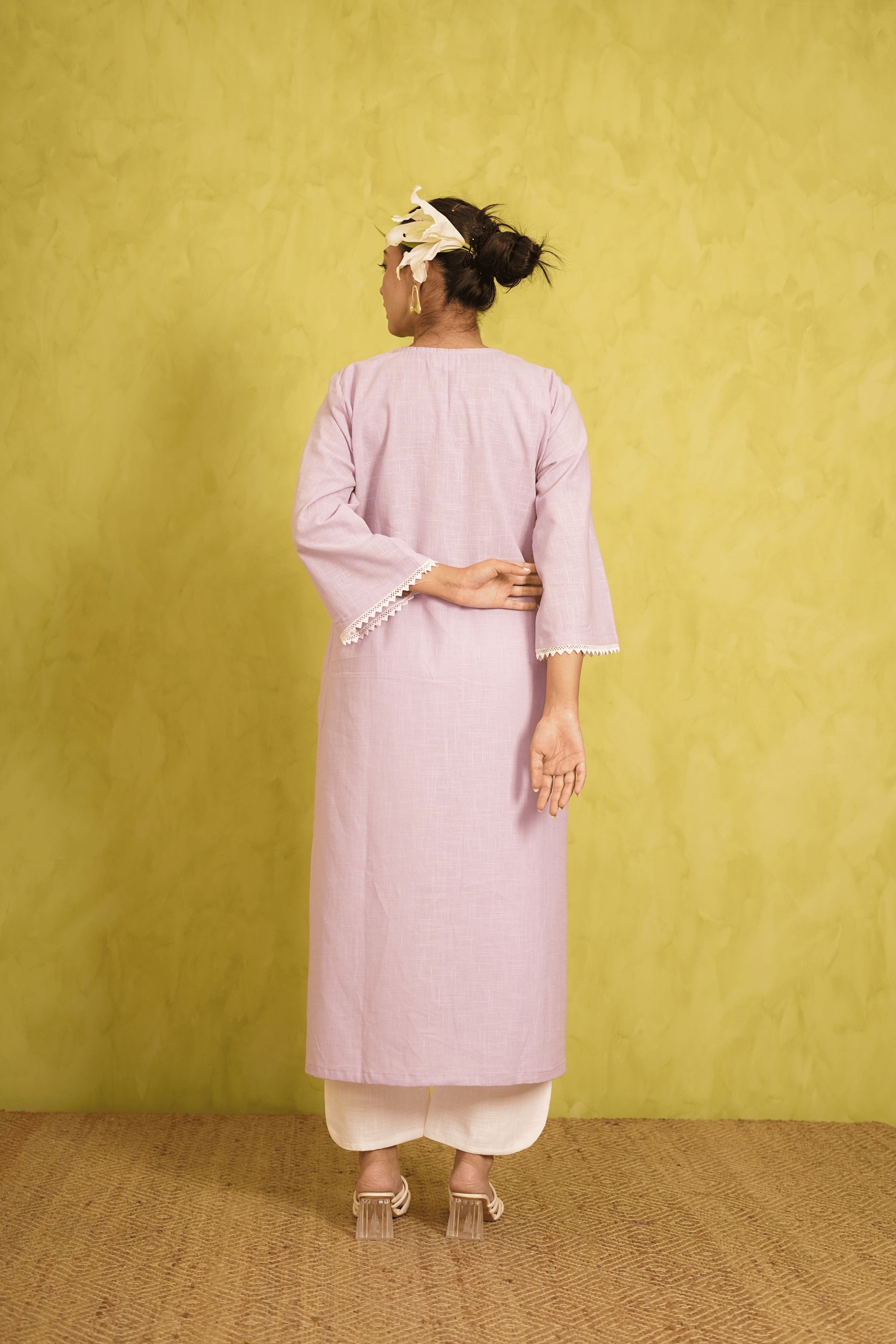 Lavender Cotton Slub Kurta
