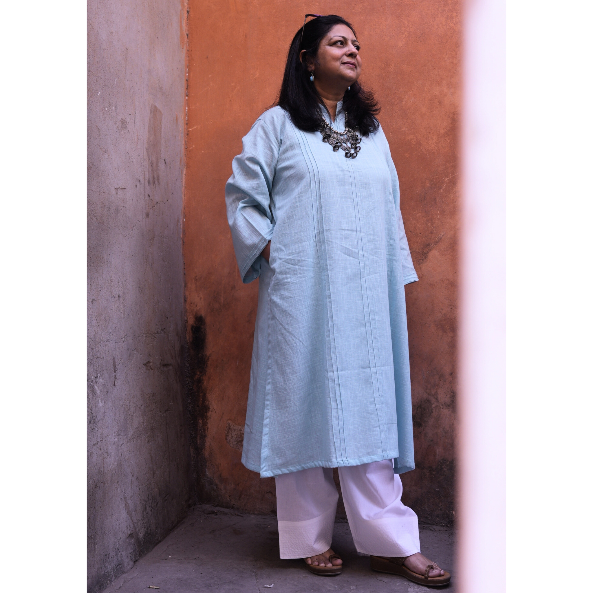 Pali- White Cotton Farshi Salwar